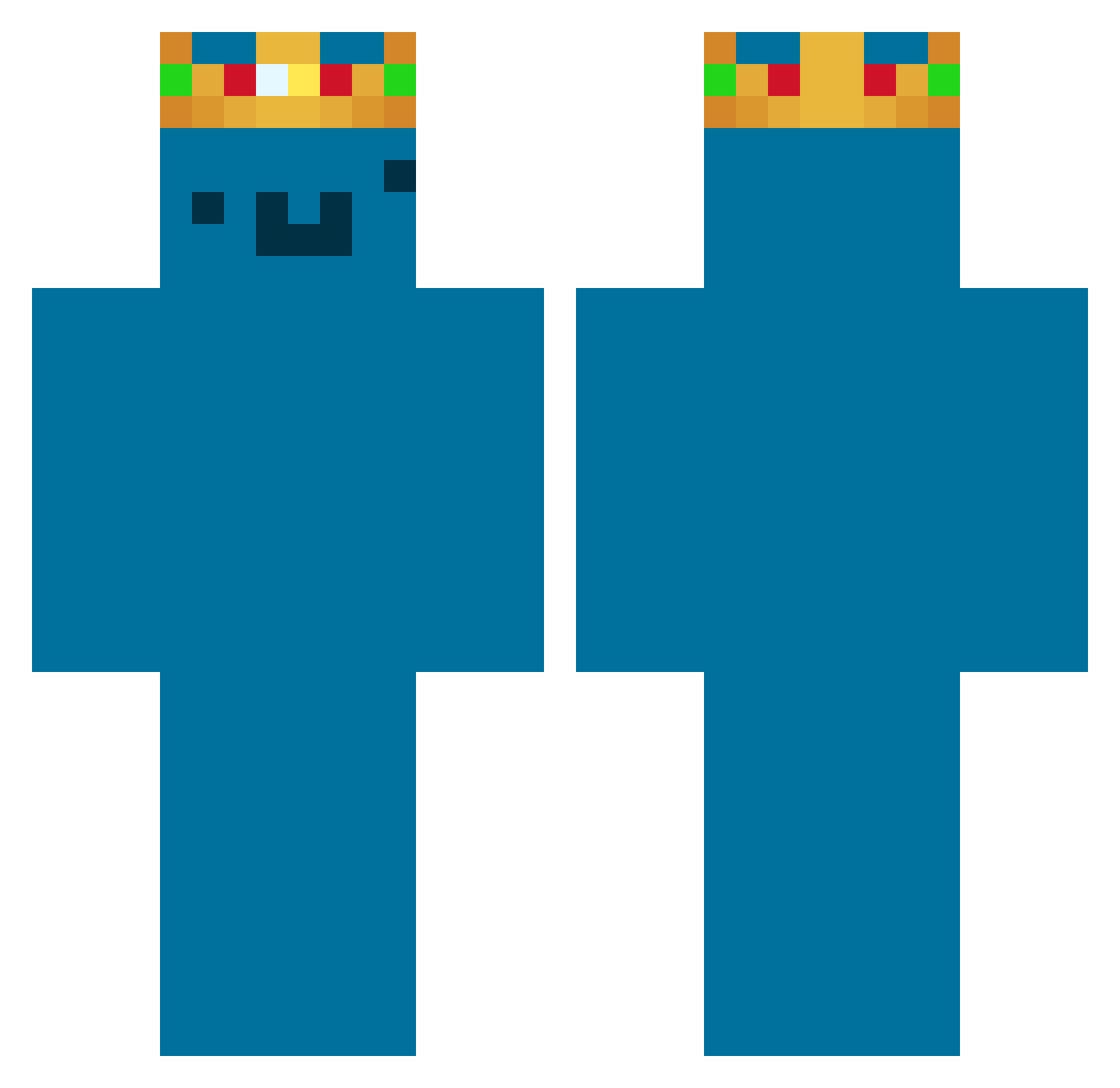 vortex80 Minecraft skin, front and back view