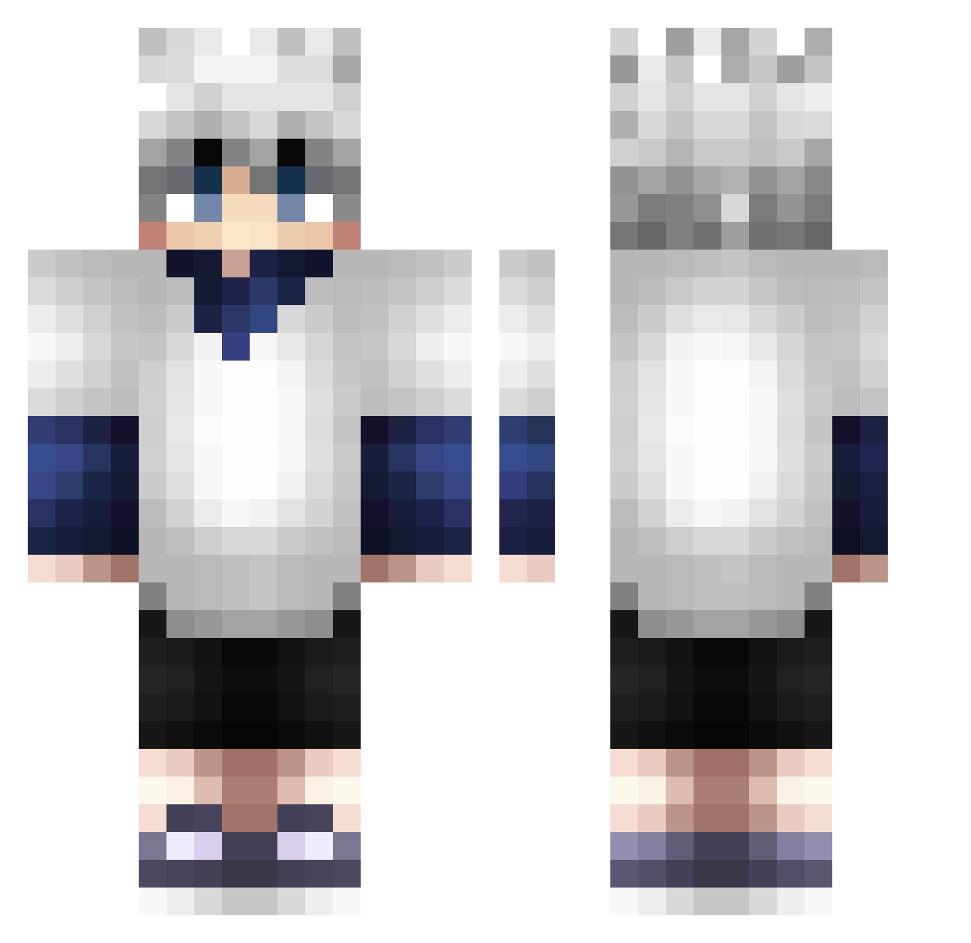 hyomvri Minecraft skin, front and back view