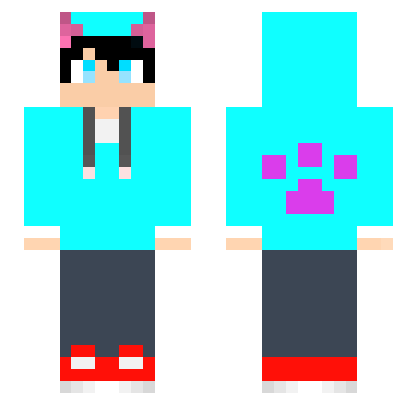 neronyan Minecraft skin, front and back view
