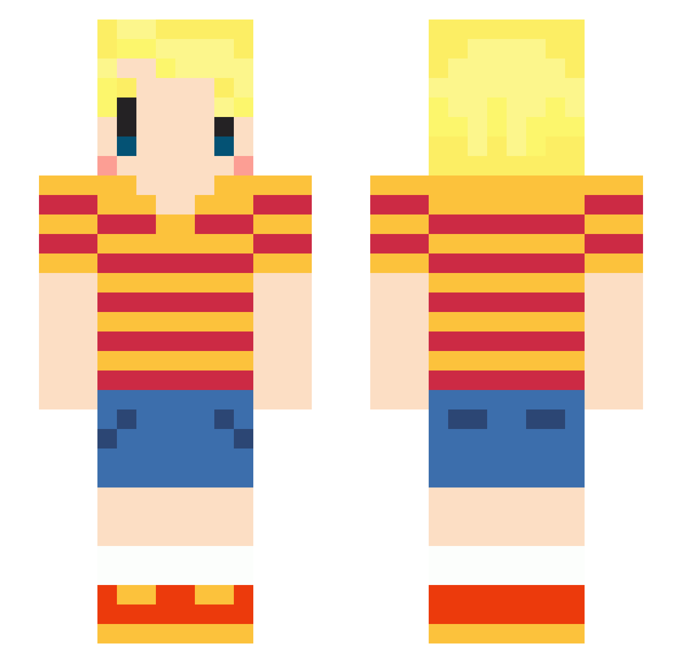 Kazutaro1022 Minecraft skin, front and back view