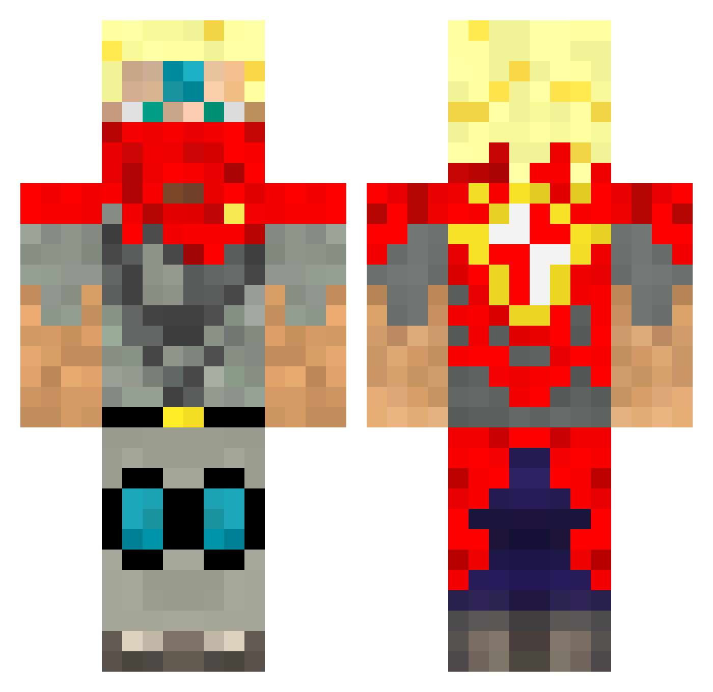 Spousal Minecraft skin, front and back view