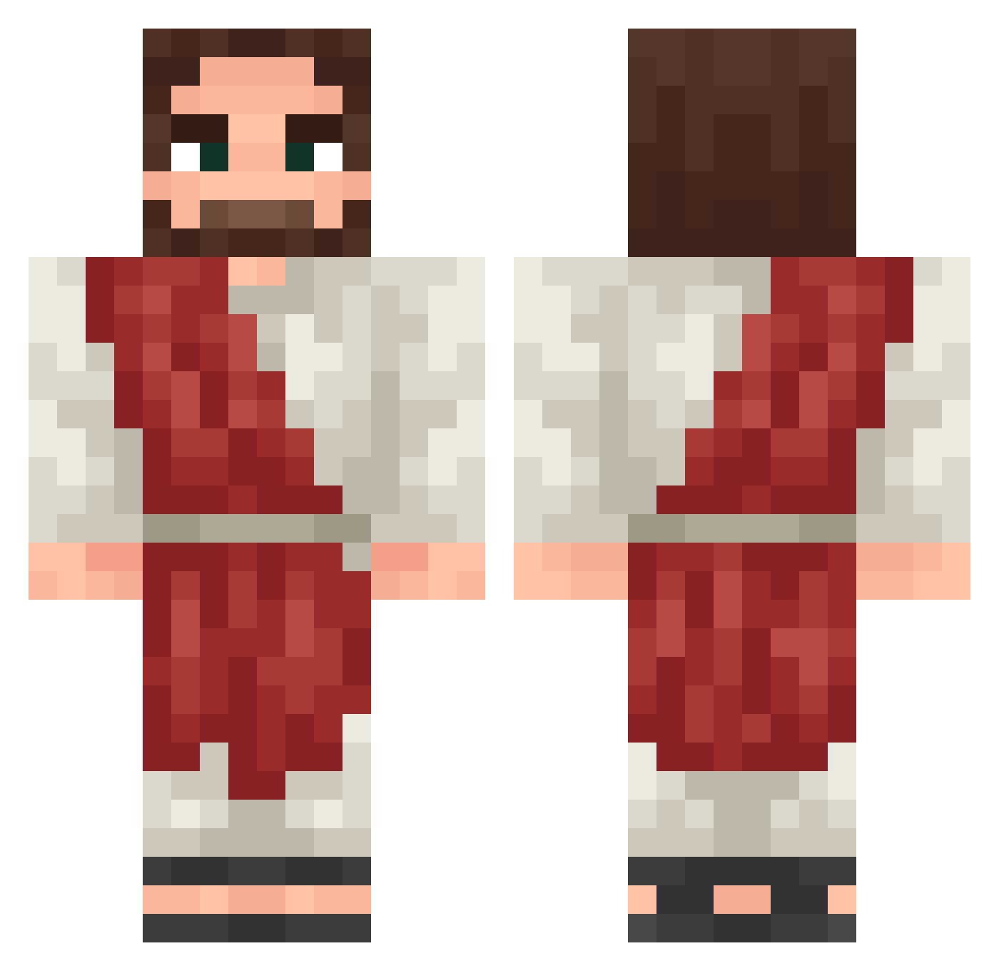 QuadiusDingle Minecraft skin, front and back view