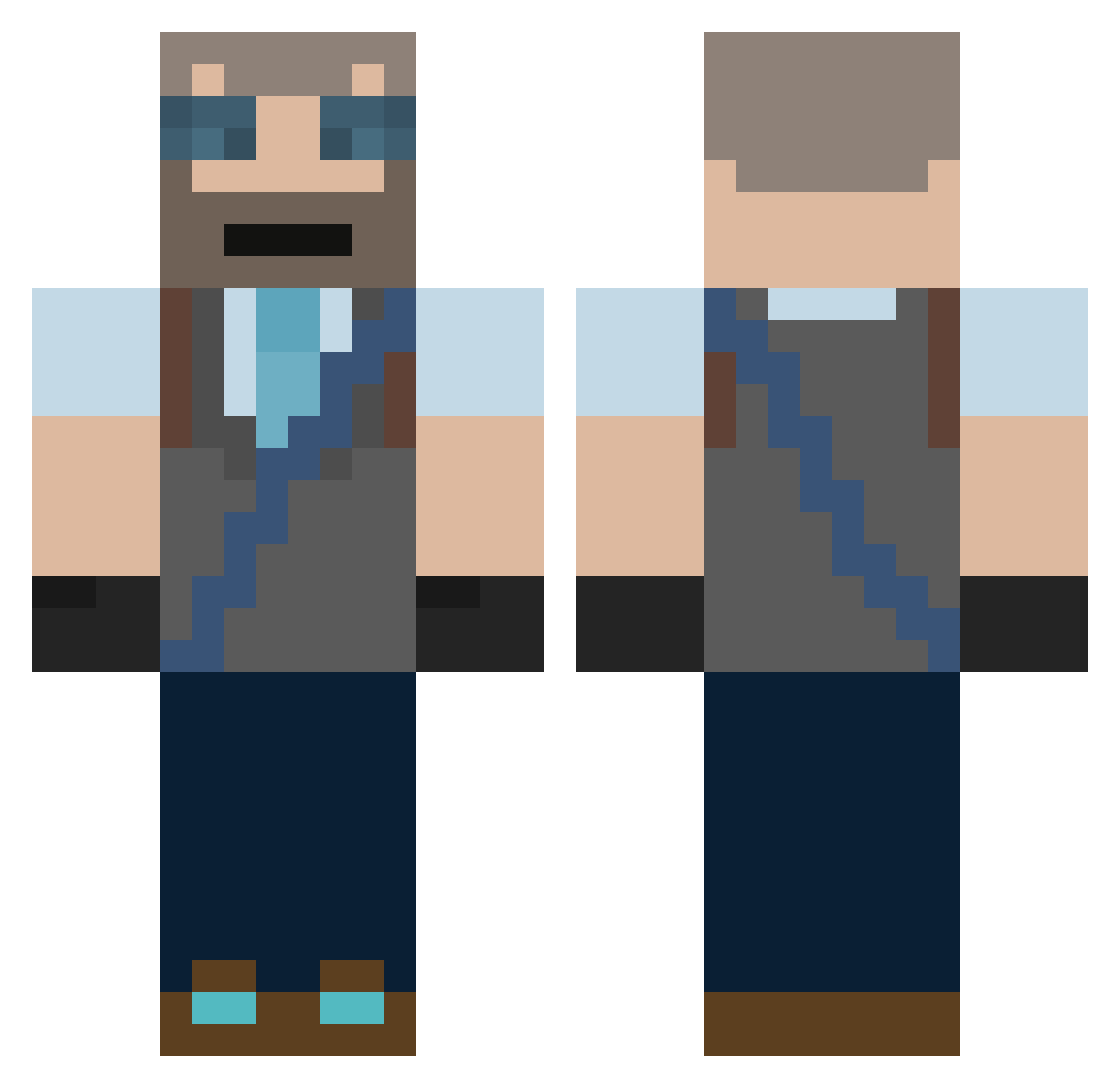 RodriguesSavage Minecraft skin, front and back view