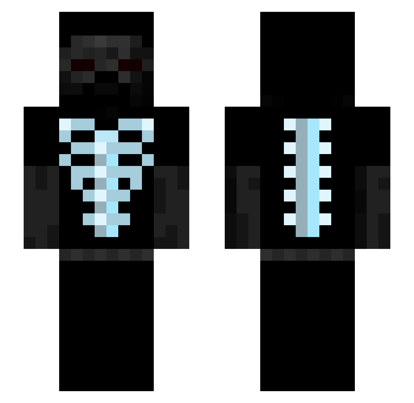 xoxohaha Minecraft skin, front and back view