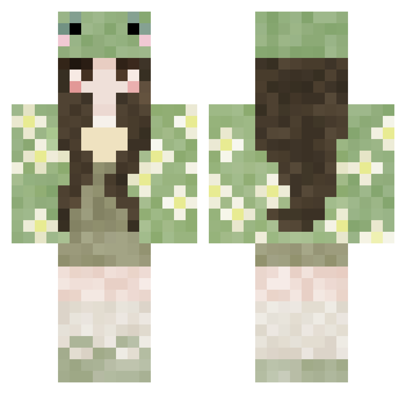mimifantastic64 Minecraft skin, front and back view