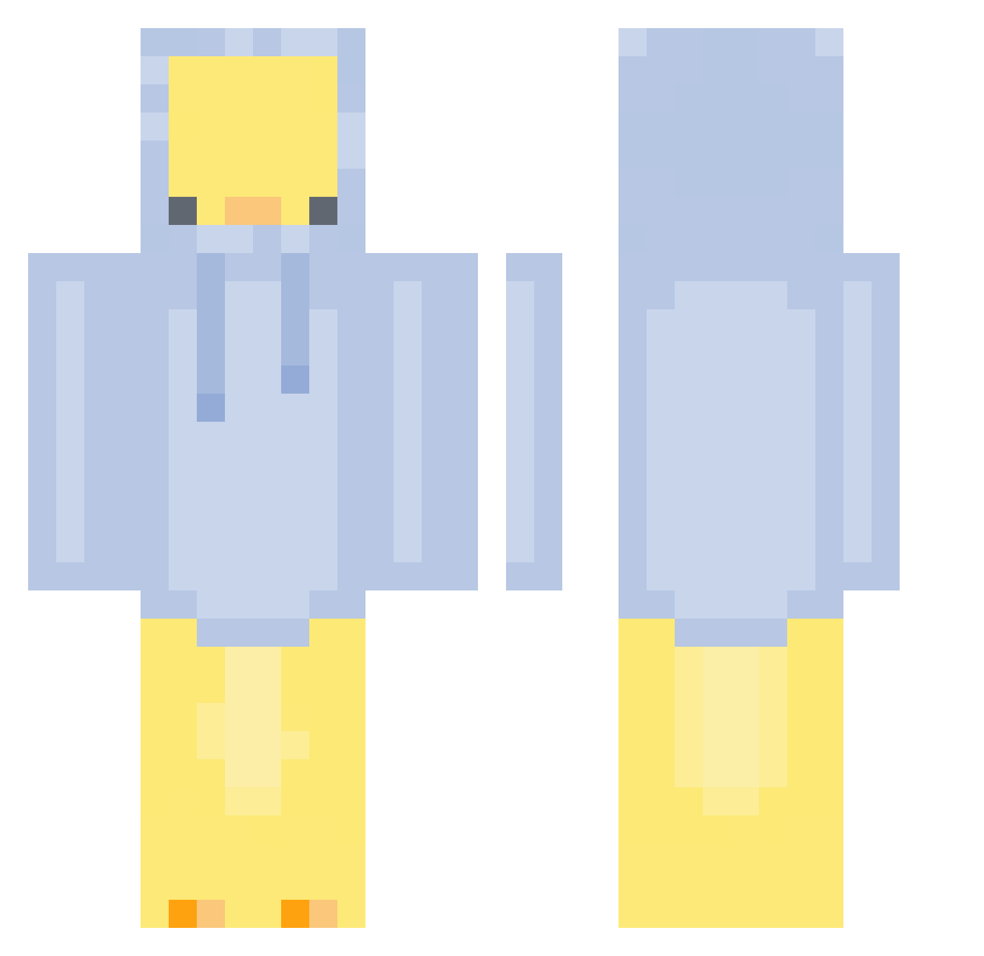 SoloKillua Minecraft skin, front and back view