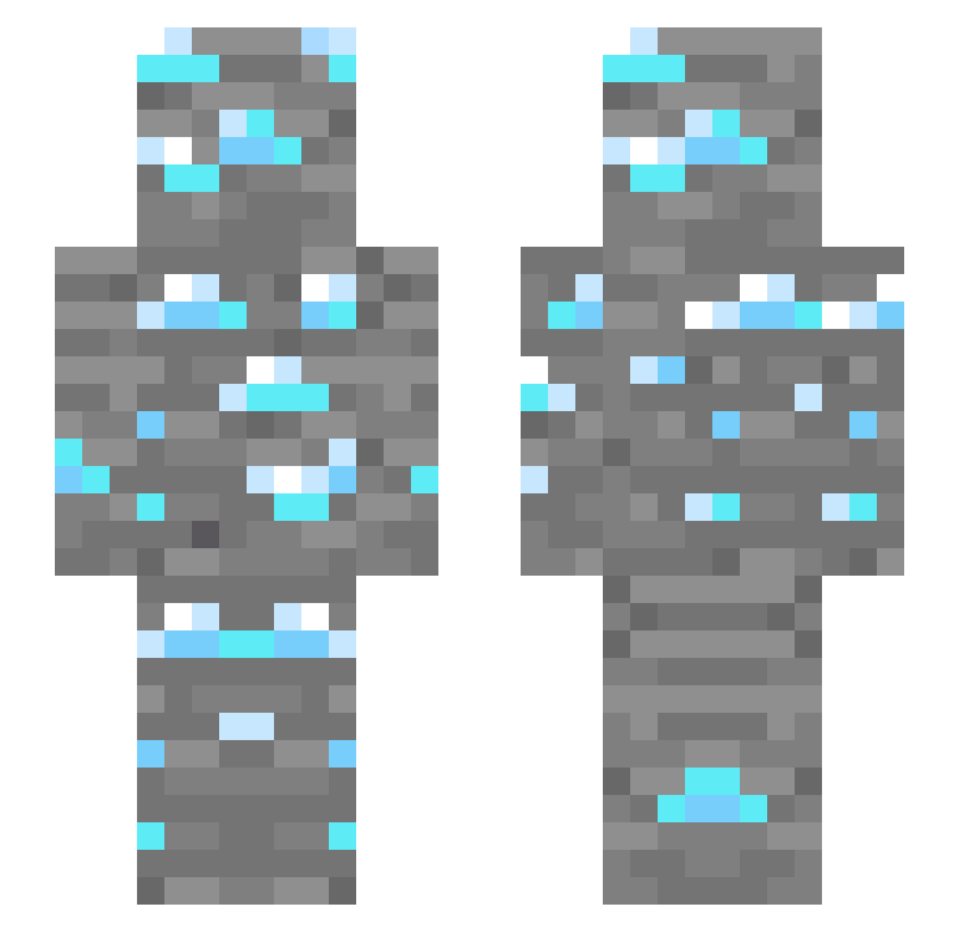 we2z Minecraft skin, front and back view