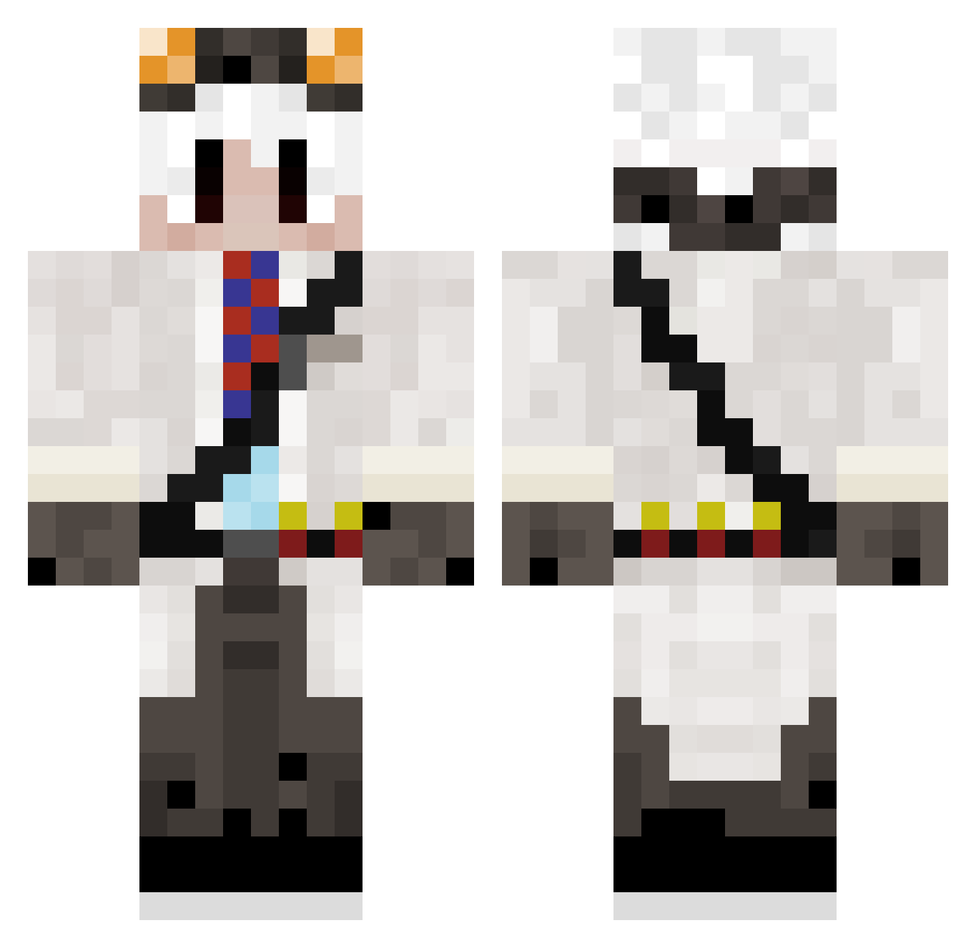 CraftixYT Minecraft skin, front and back view