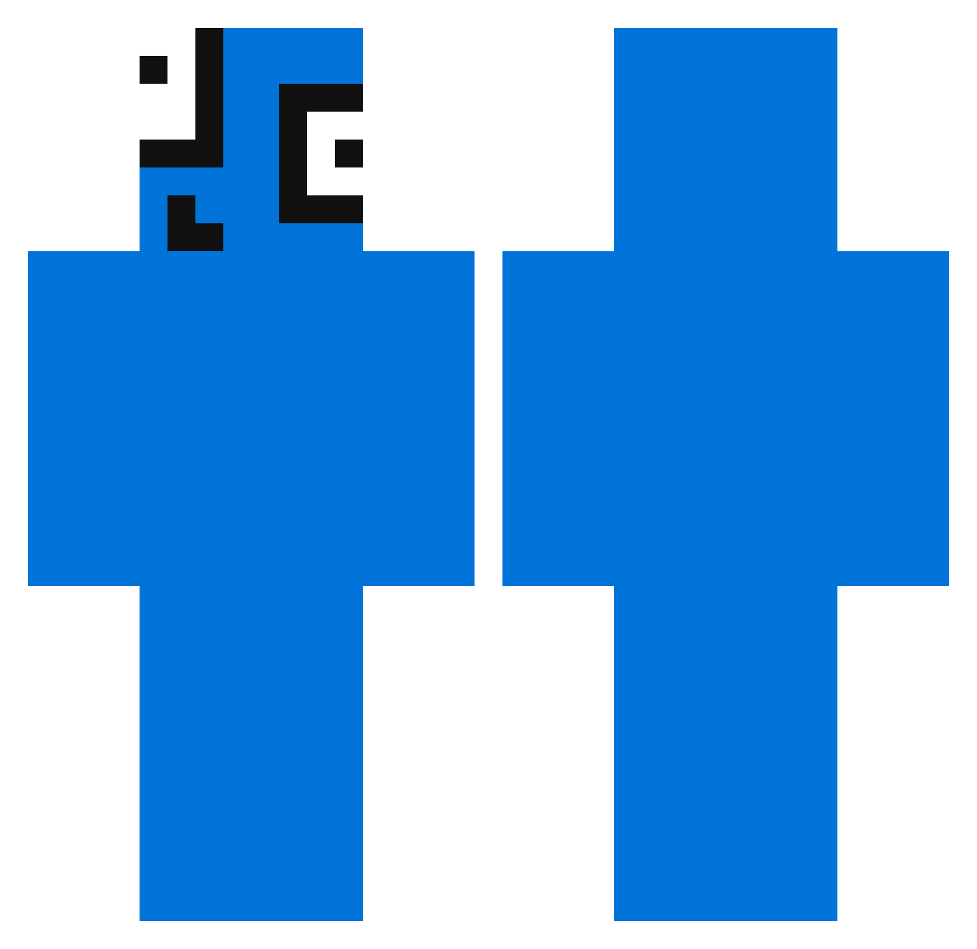 viqune Minecraft skin, front and back view