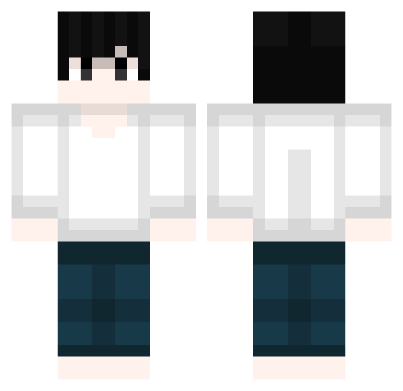 nawoxs Minecraft skin, front and back view