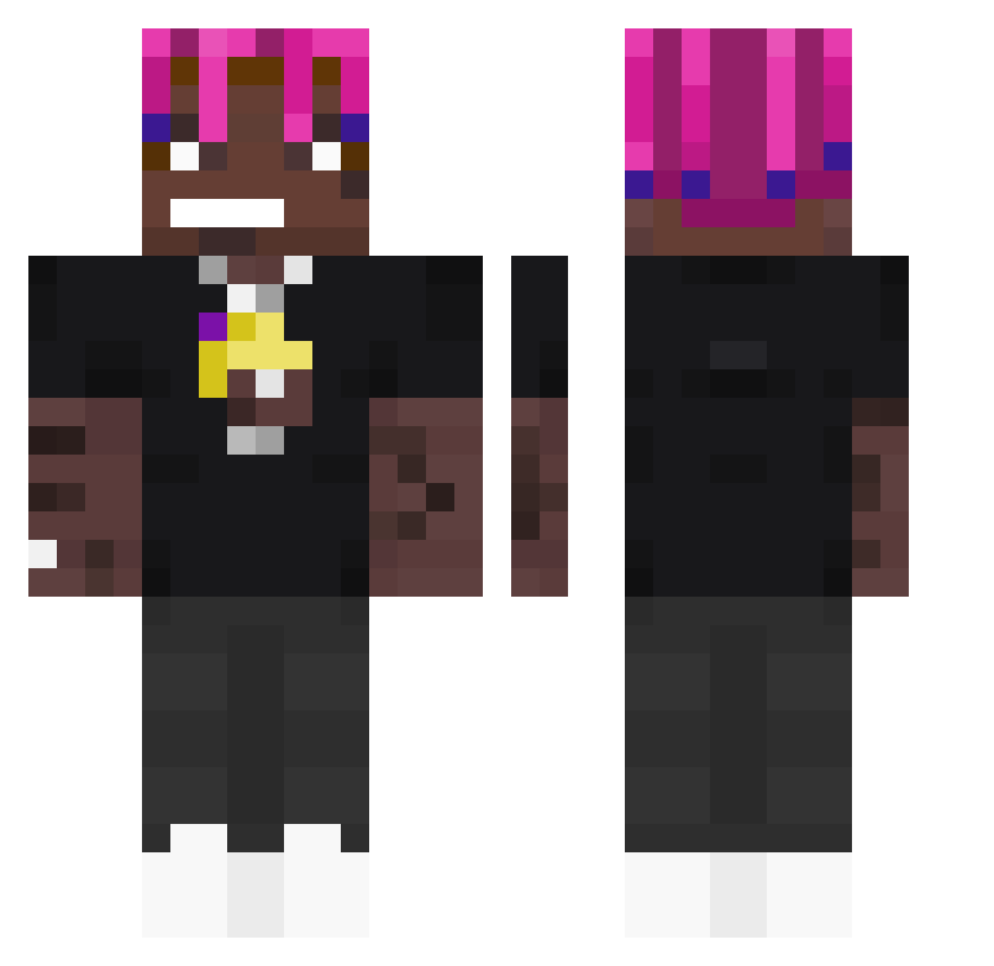 lakefullofsin Minecraft skin, front and back view