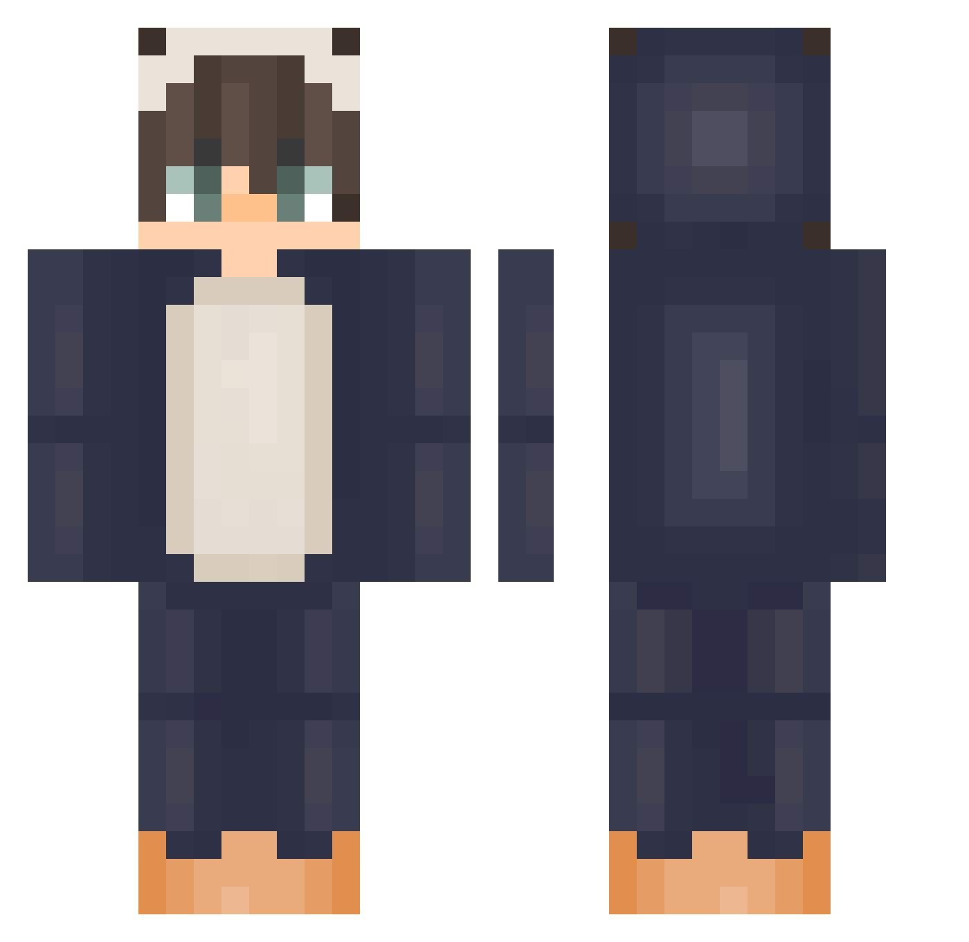 Splark Minecraft skin, front and back view