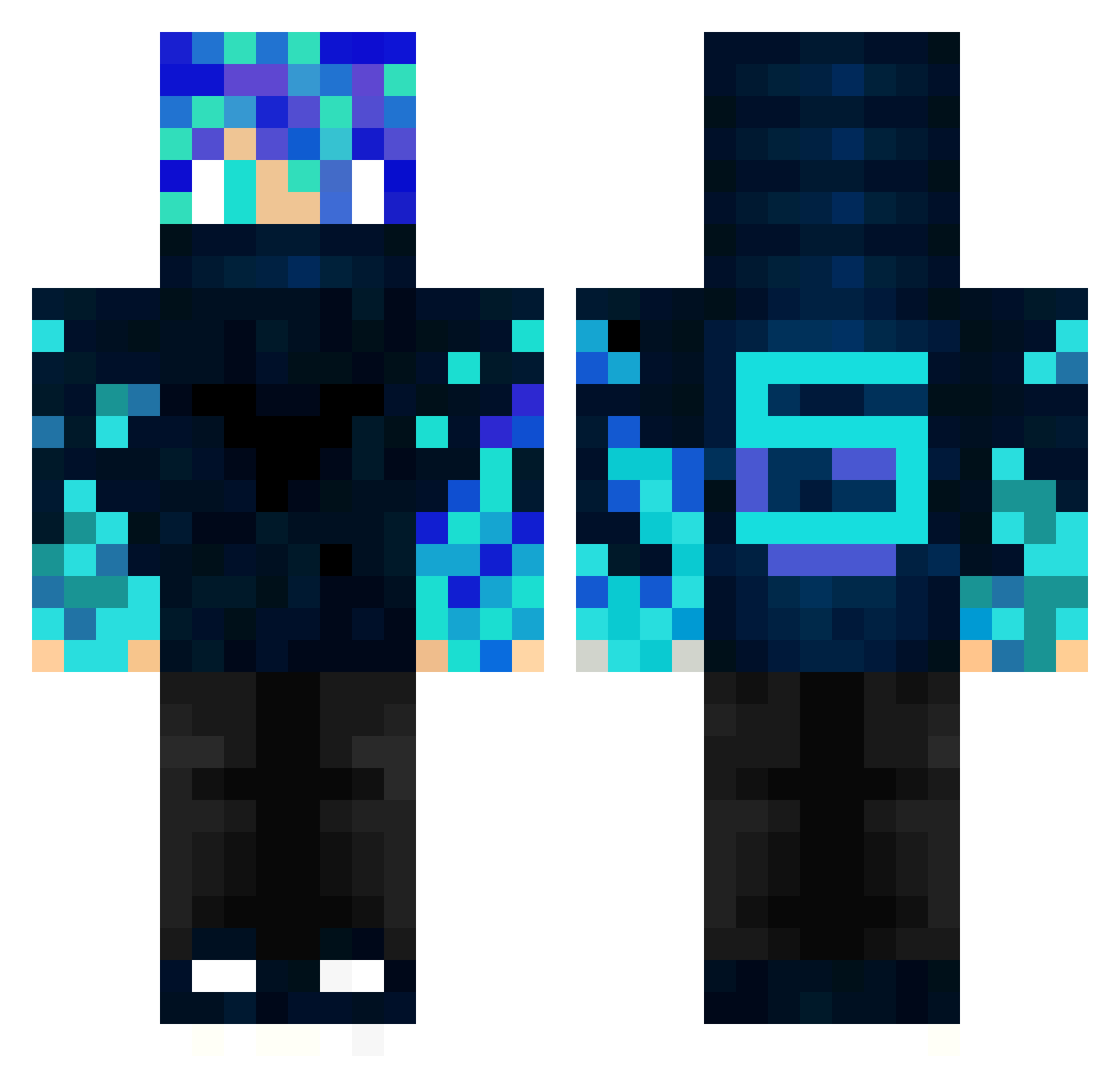 Splix_ Minecraft skin, front and back view