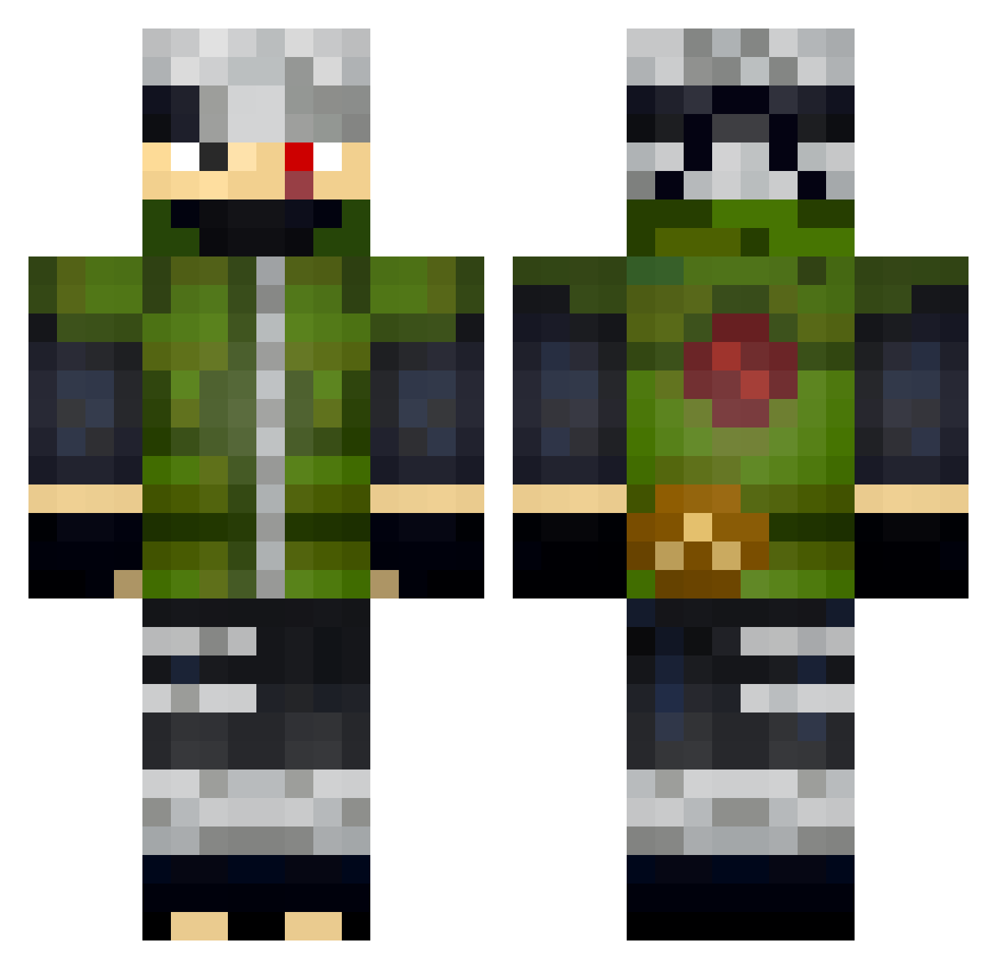 vinyltracker Minecraft skin, front and back view