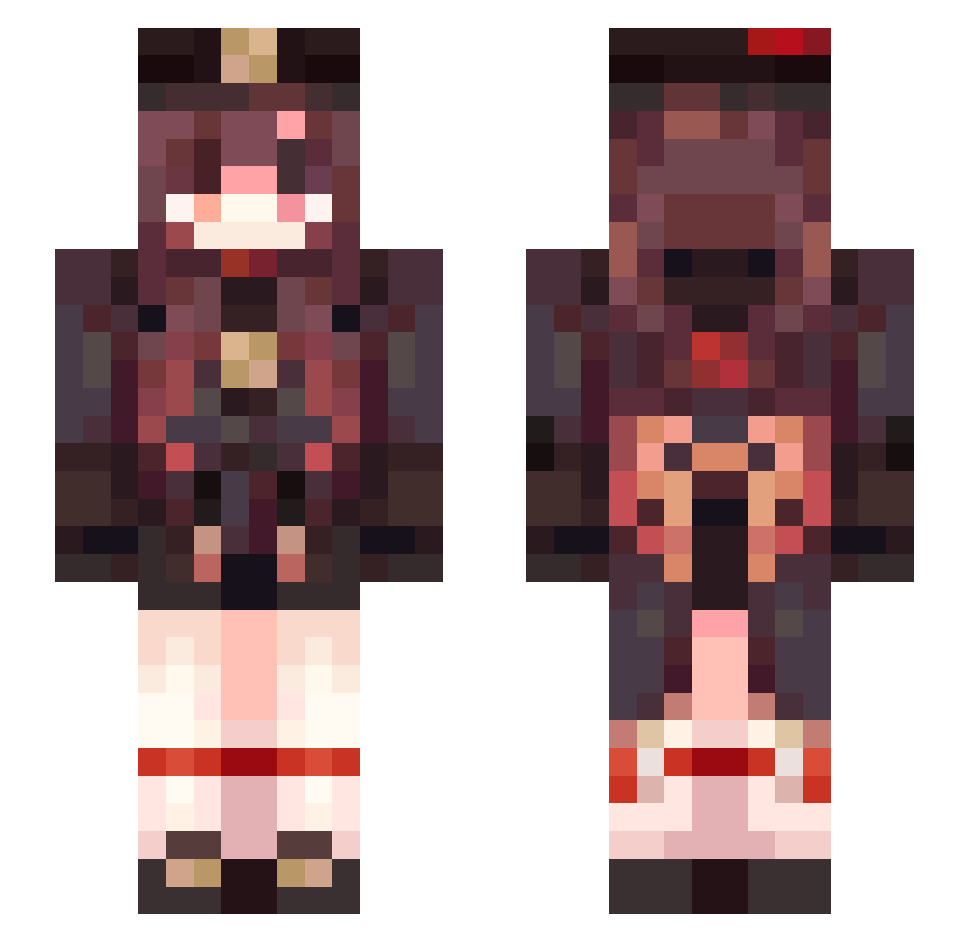 Mangbm Minecraft skin, front and back view