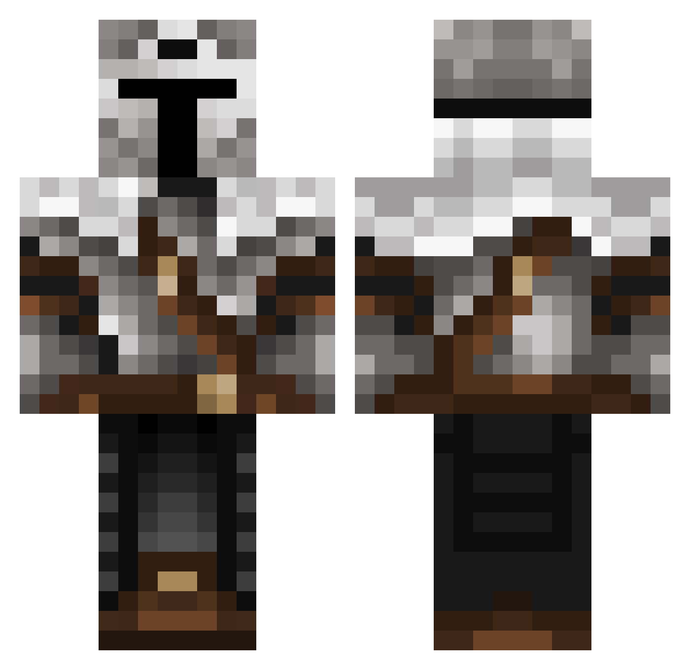 TwinPineT Minecraft skin, front and back view