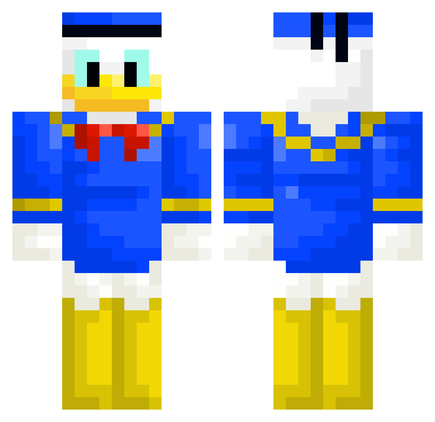 qkqr Minecraft skin, front and back view