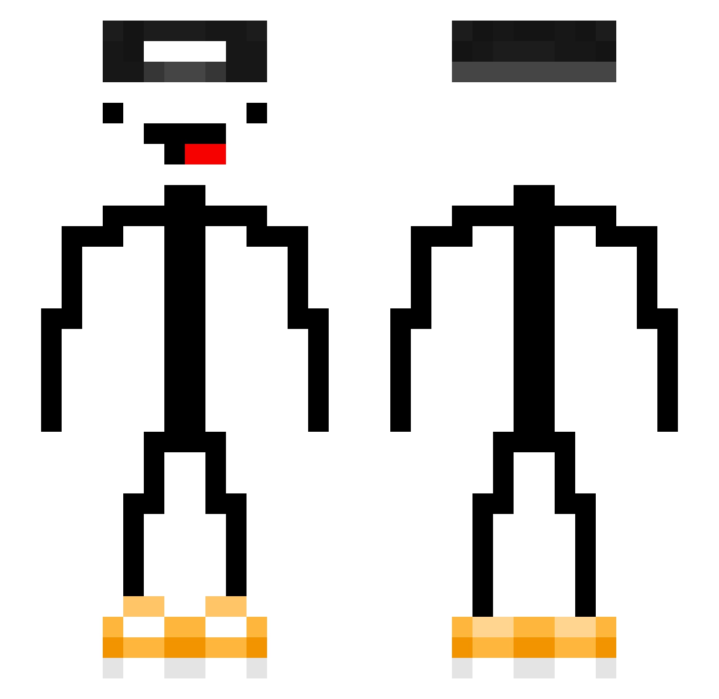 ALONEisHERE Minecraft skin, front and back view