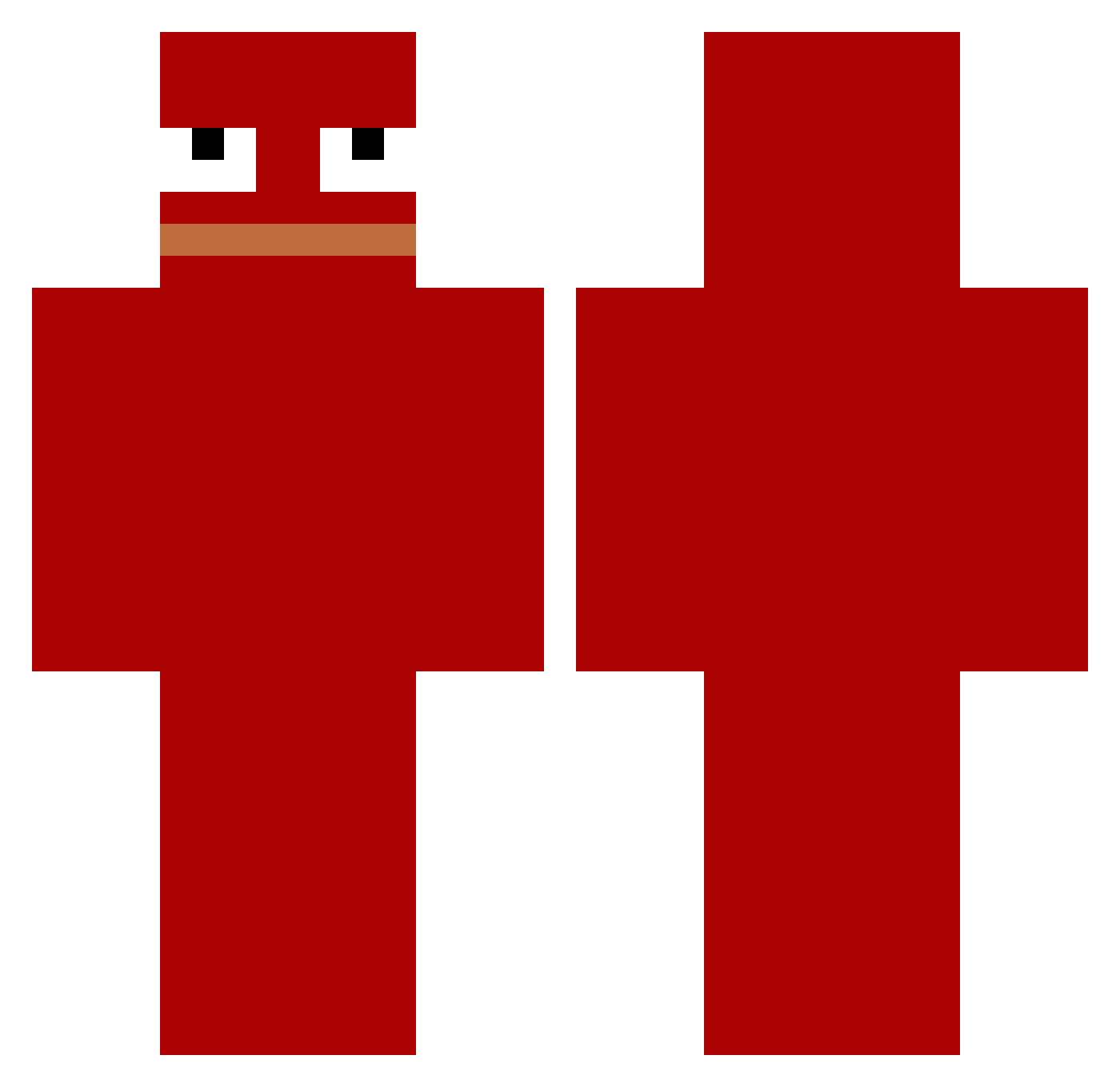 Worcey Minecraft skin, front and back view
