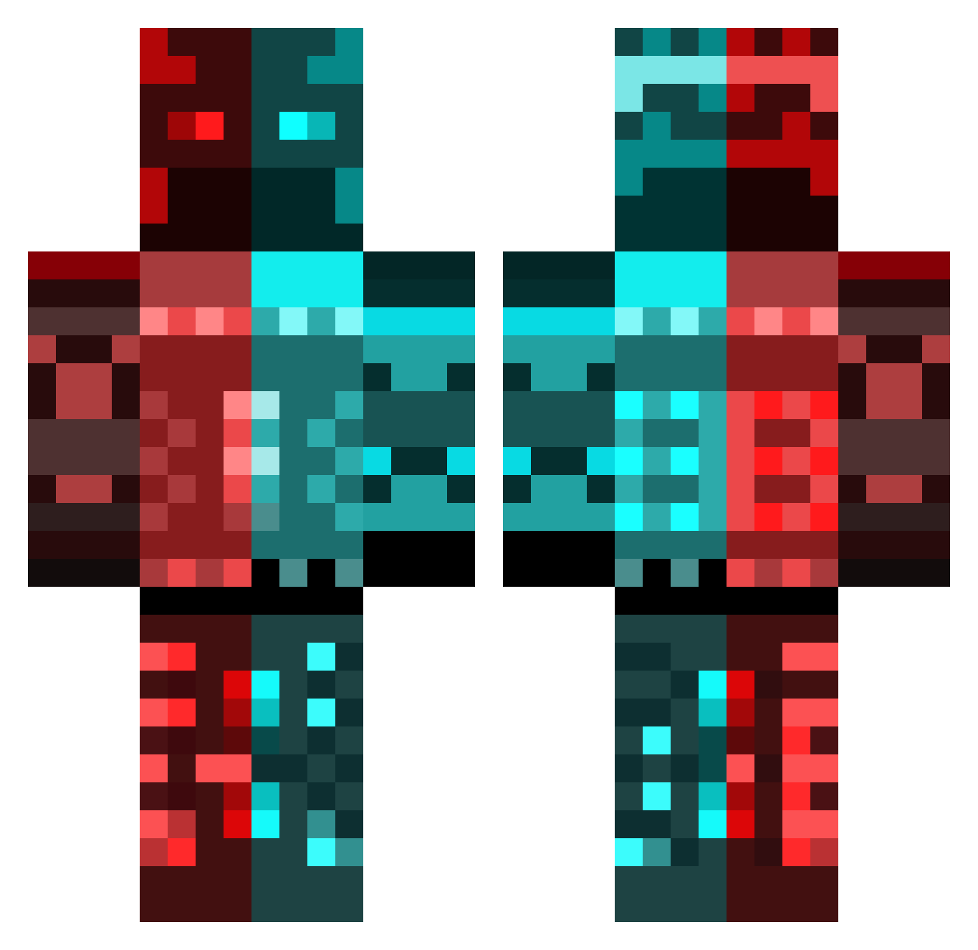 MercuRyPhoenix Minecraft skin, front and back view