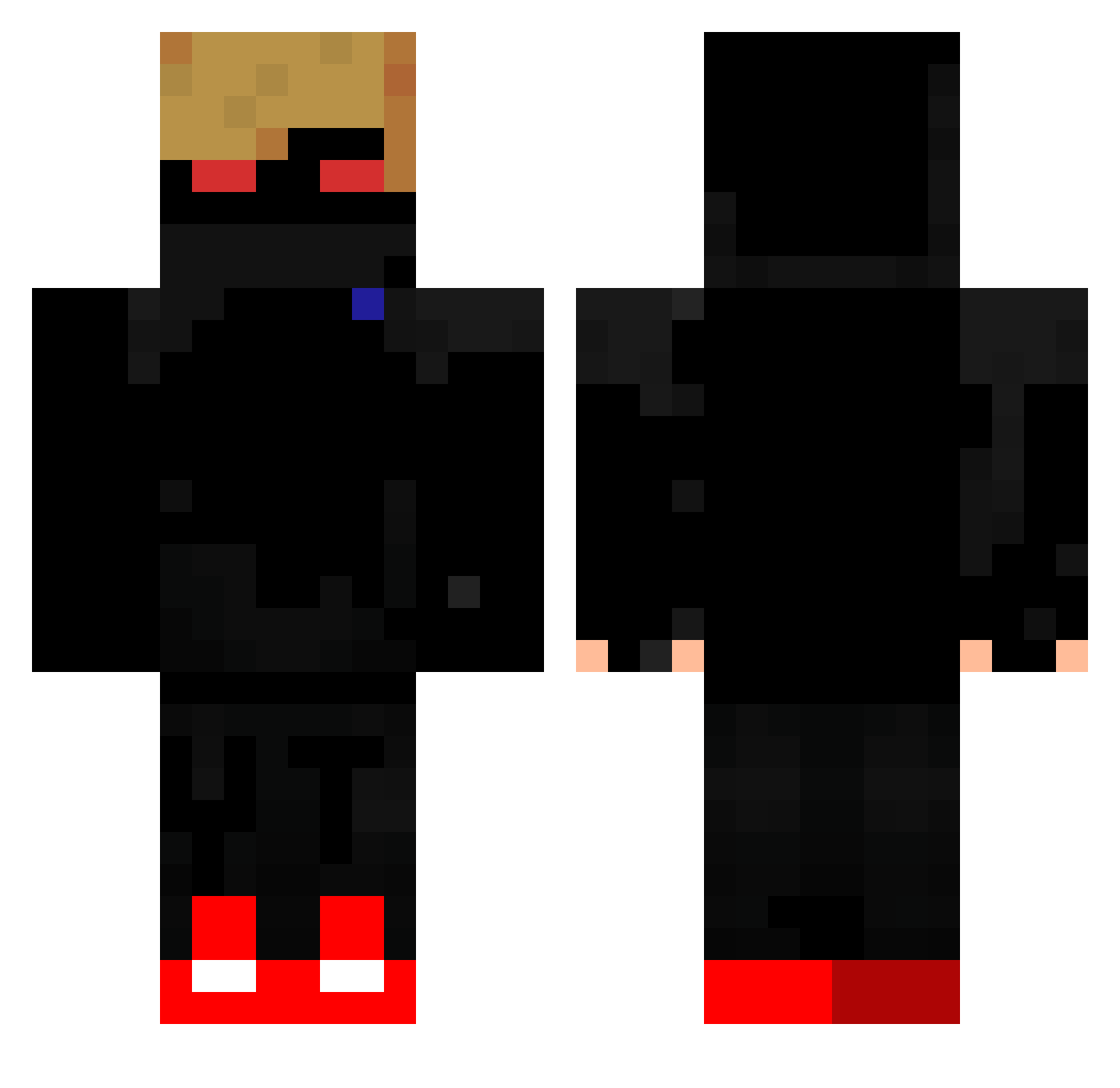 Zockerkevin1 Minecraft skin, front and back view