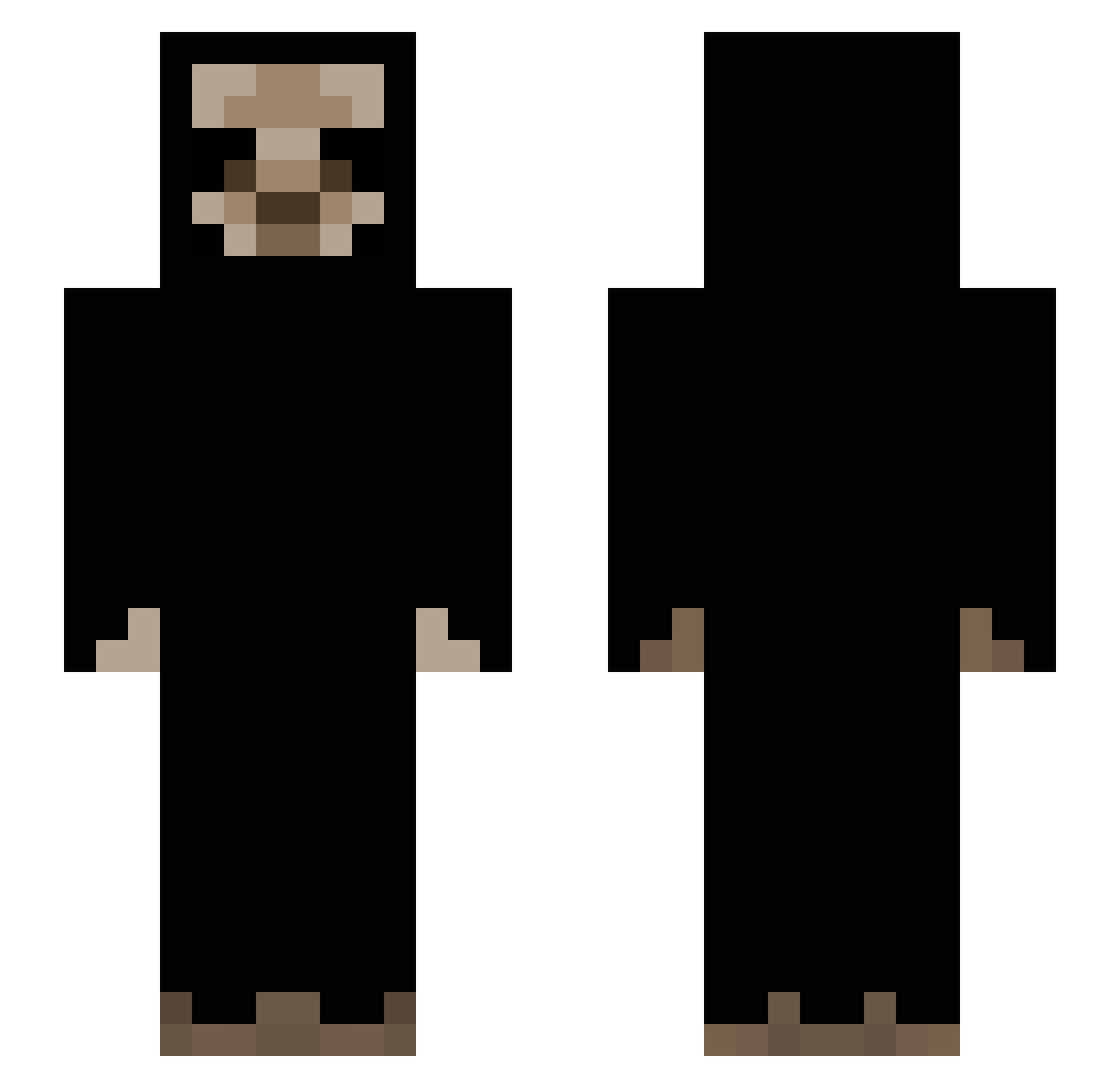 SteveCover Minecraft skin, front and back view