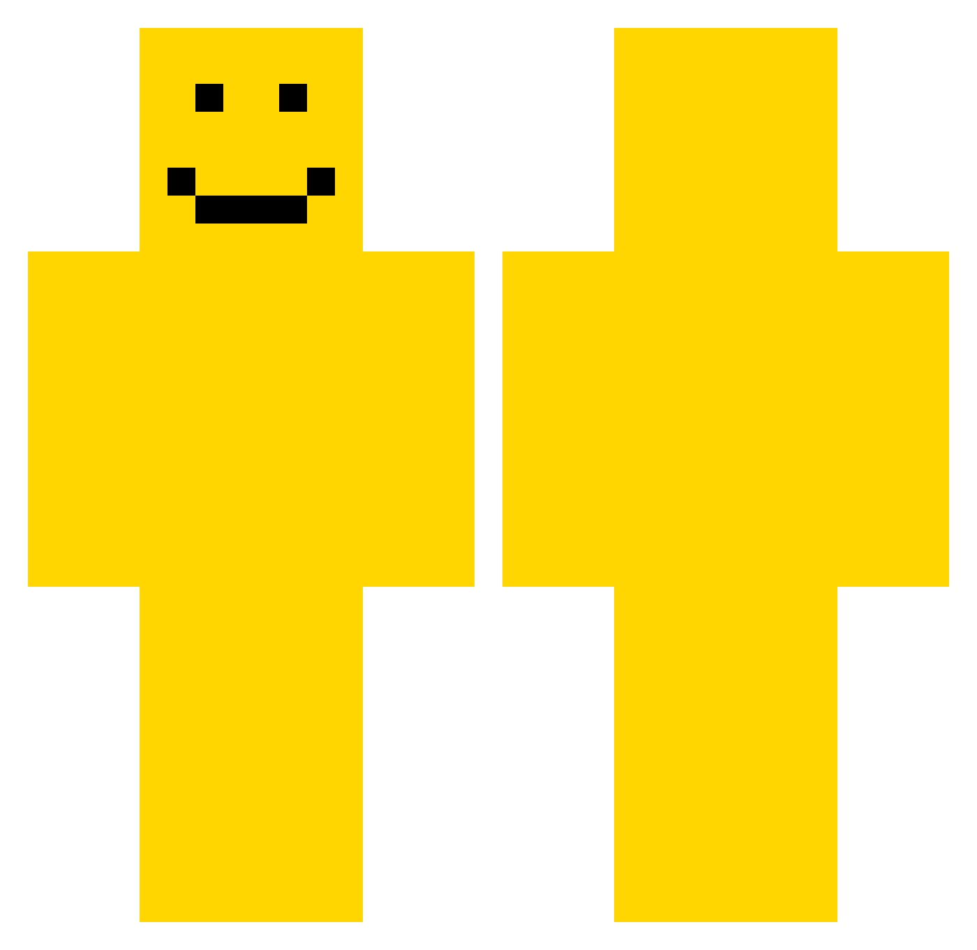 Polytheism Minecraft skin, front and back view