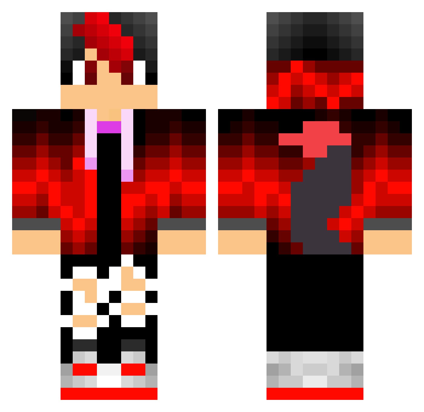 IAmLostHelp Minecraft skin, front and back view