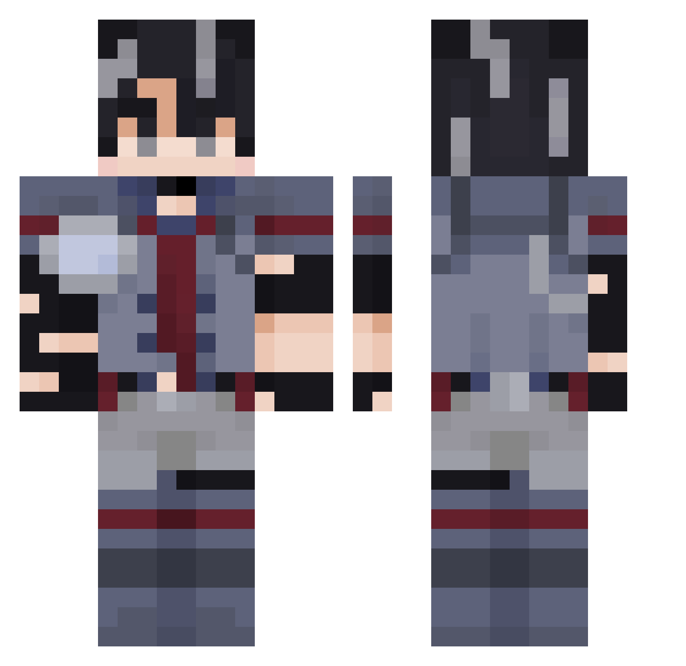 Yukariiiiiii Minecraft skin, front and back view