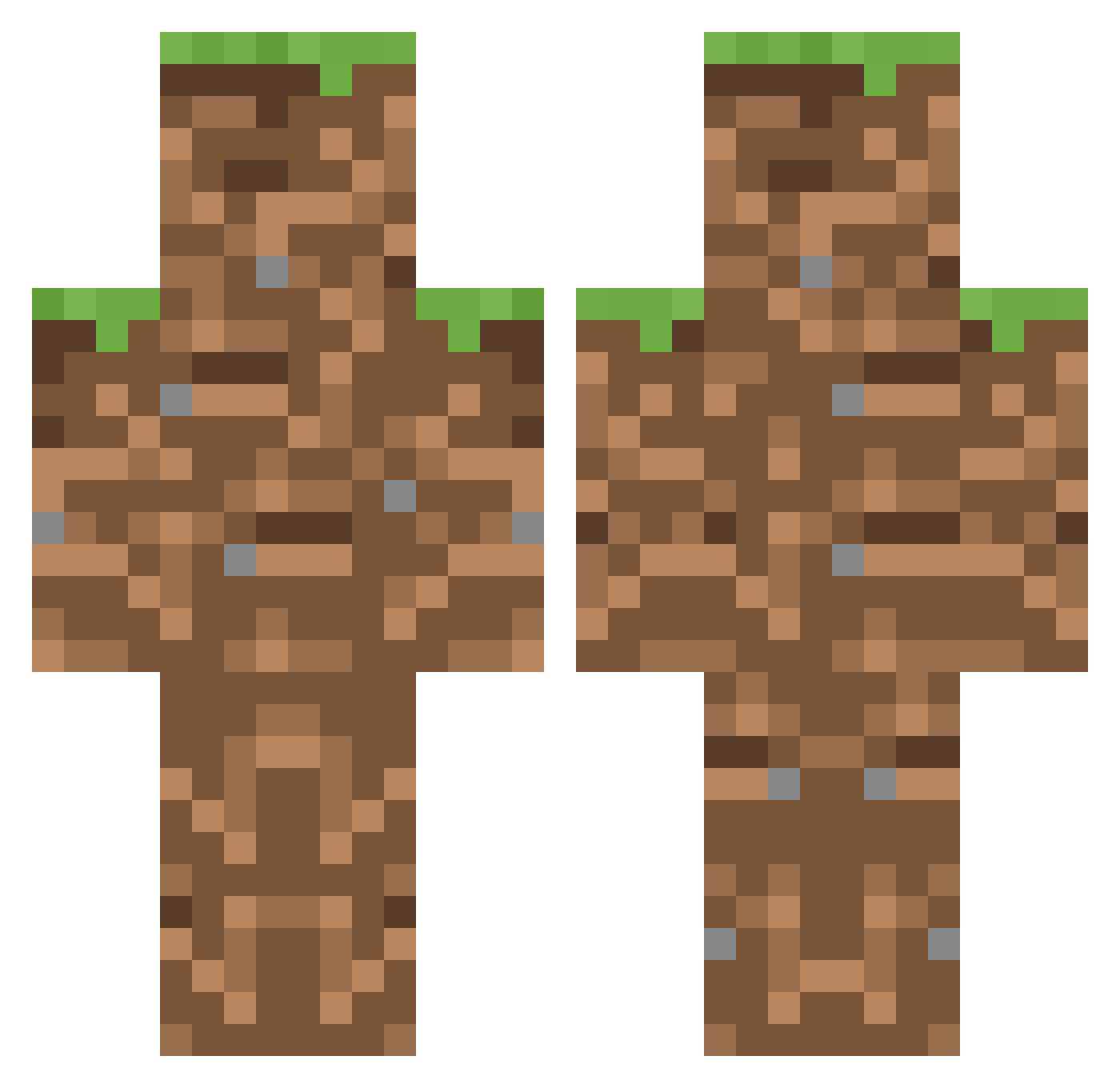 Trundles Minecraft skin, front and back view