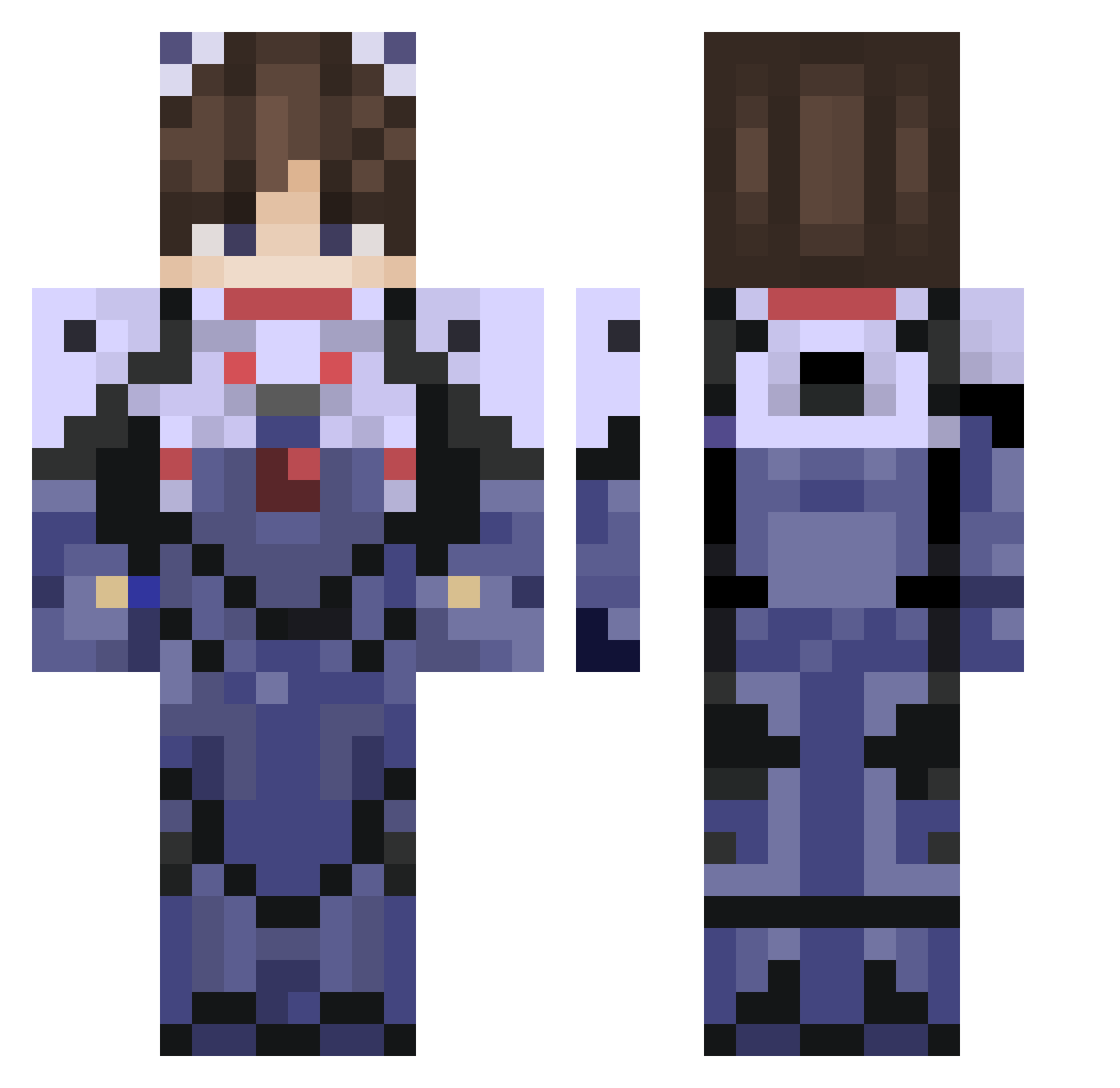 CutieMangi Minecraft skin, front and back view