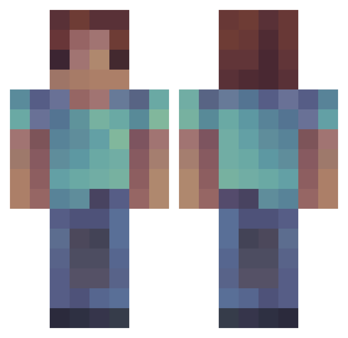 Sir_Lund Minecraft skin, front and back view