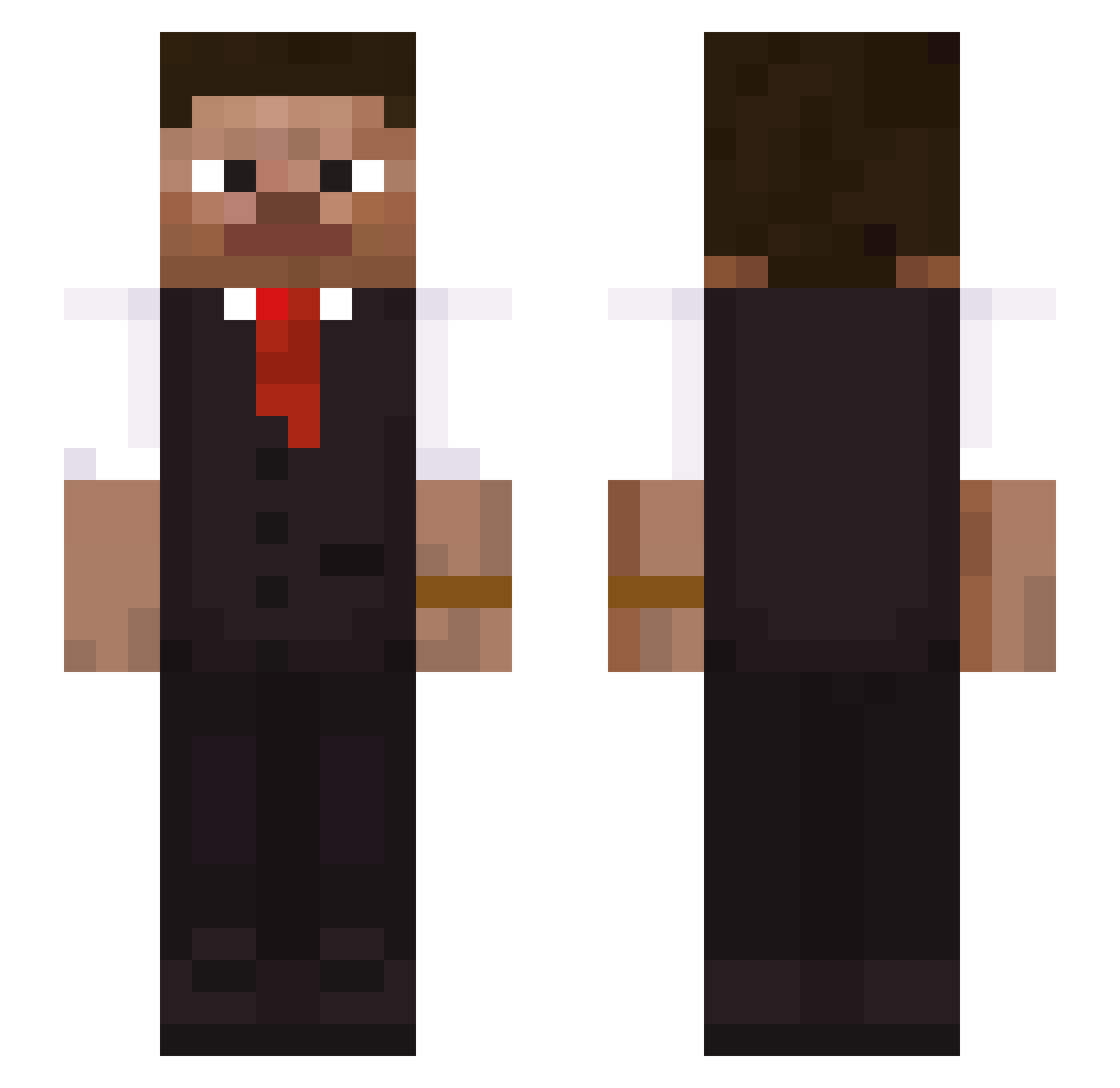 Rubile Minecraft skin, front and back view