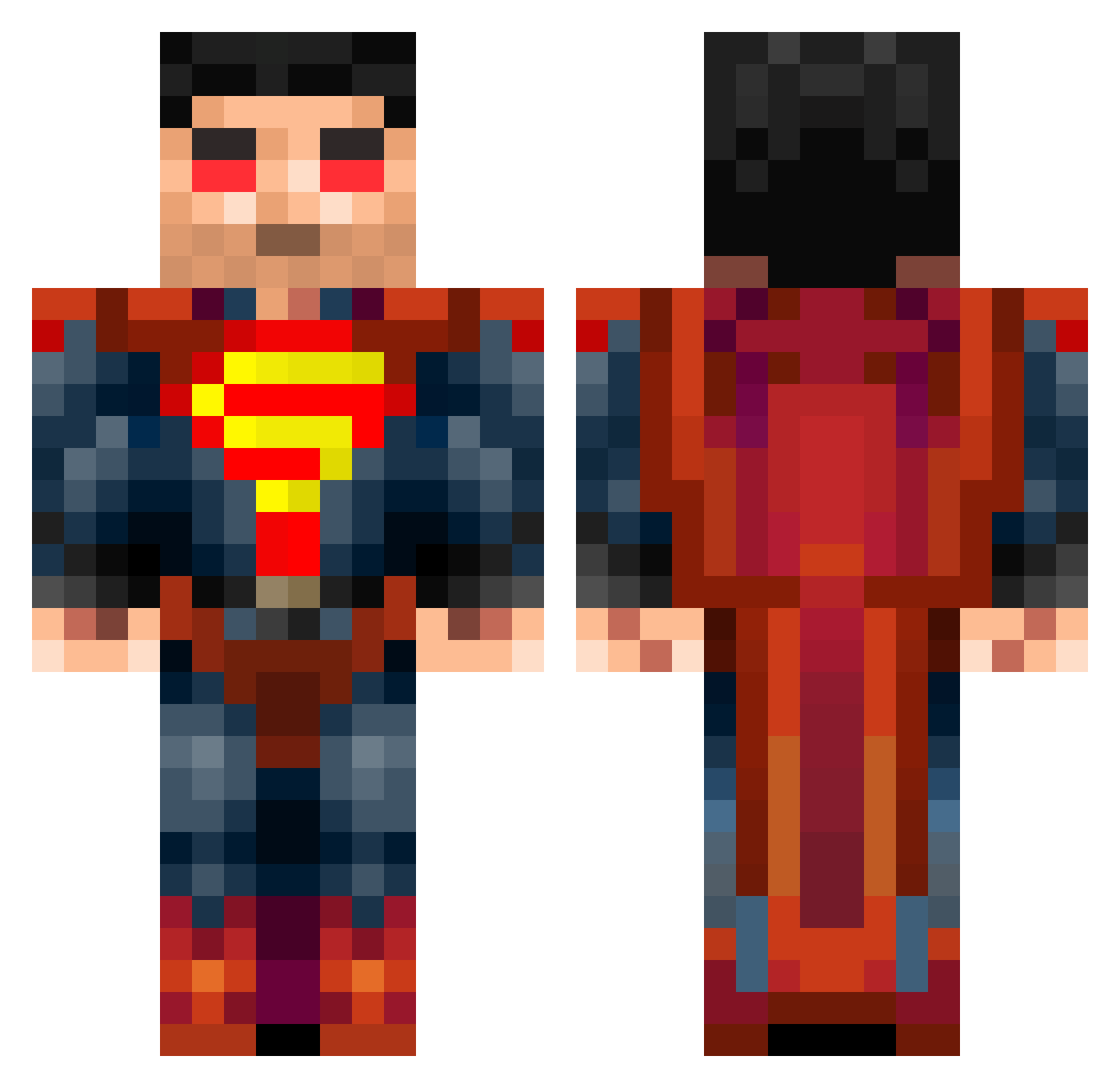 StumedEXE Minecraft skin, front and back view
