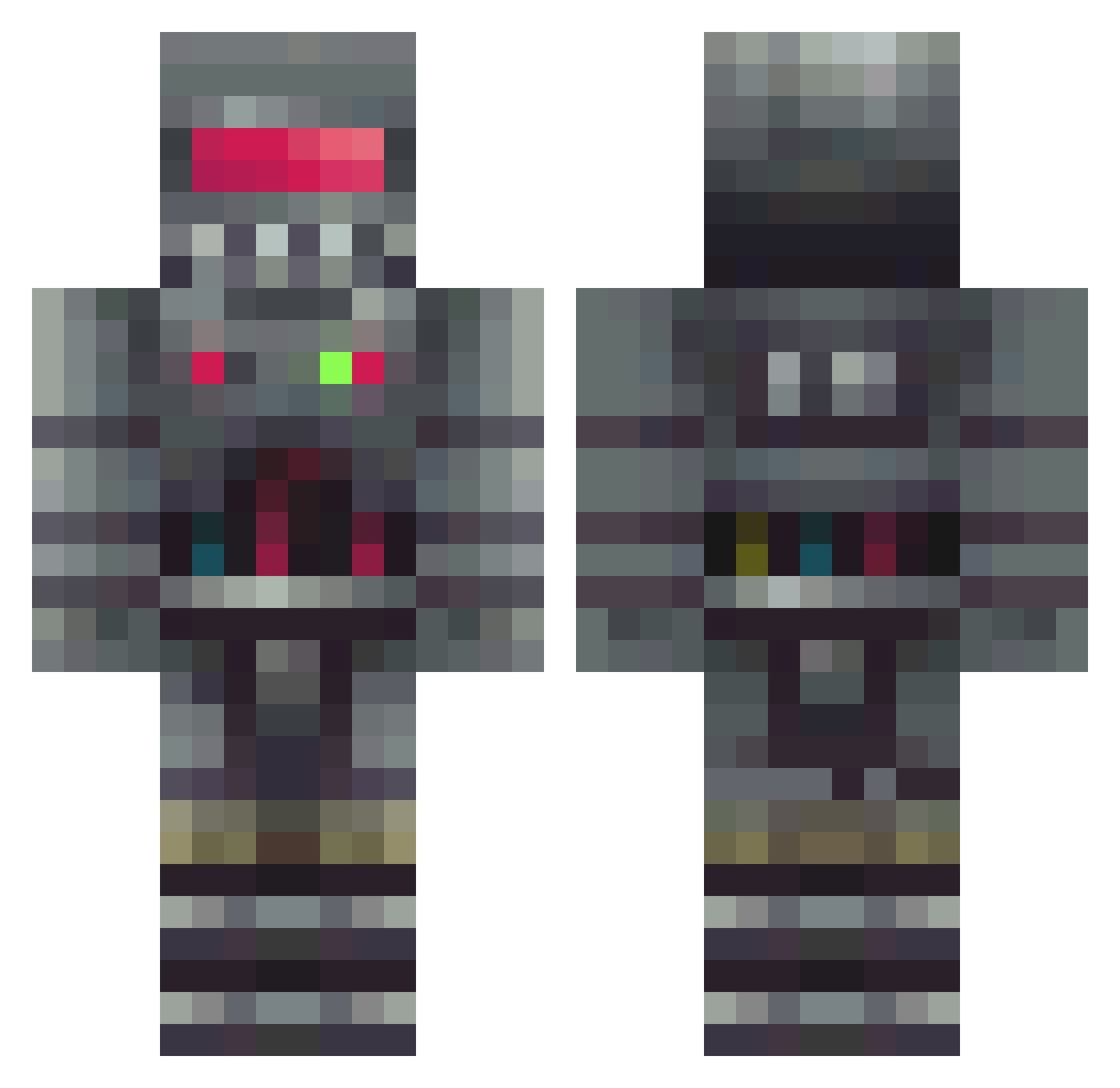 thegreenhornet21 Minecraft skin, front and back view
