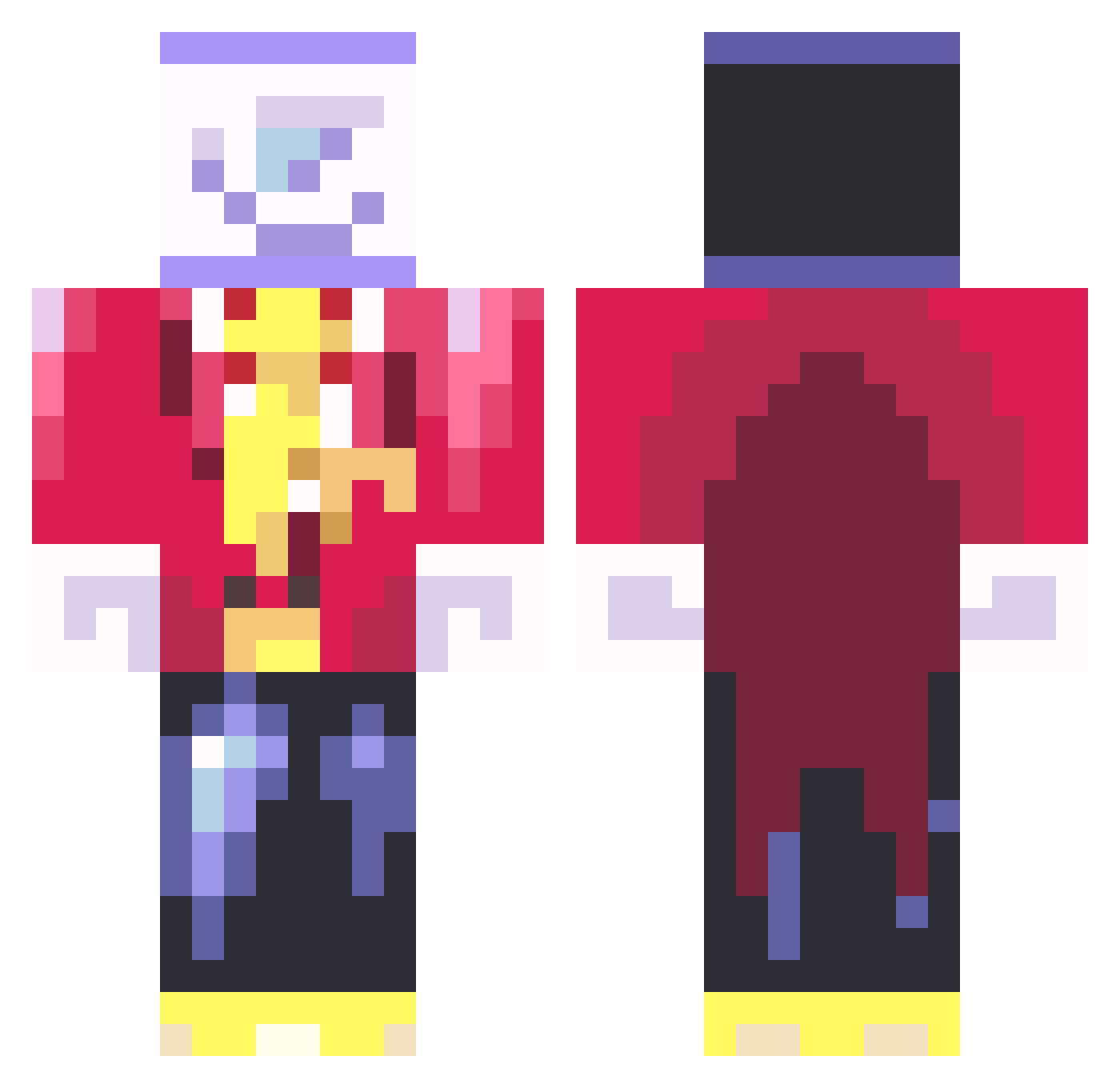 tails55 Minecraft skin, front and back view