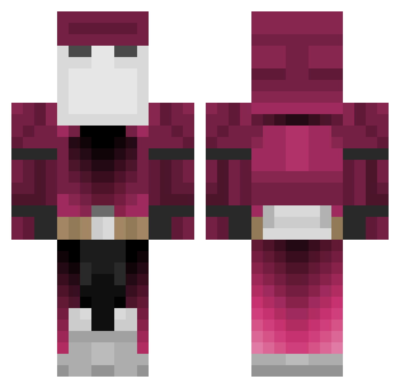 w_WitFoX_x Minecraft skin, front and back view