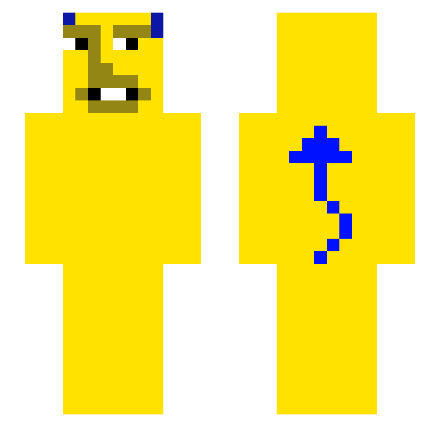 Robin001 Minecraft skin, front and back view