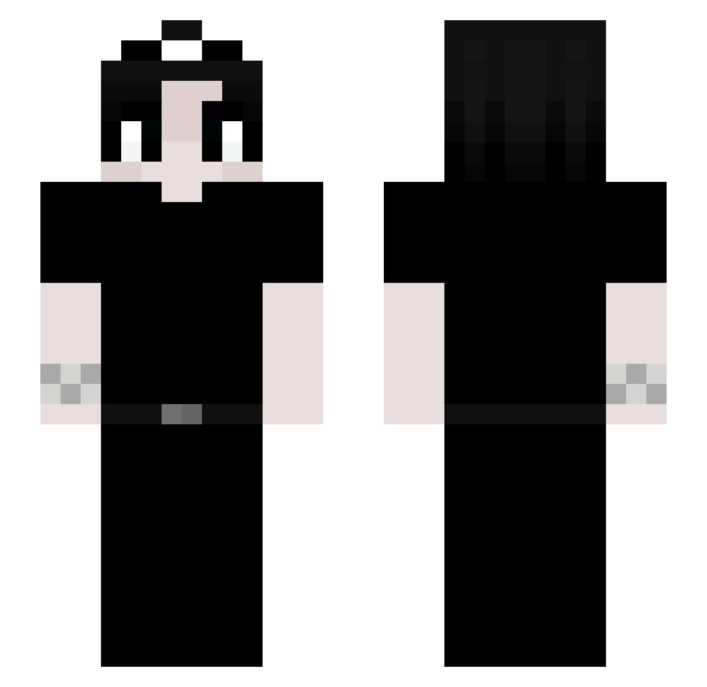 ZirnoX Minecraft skin, front and back view