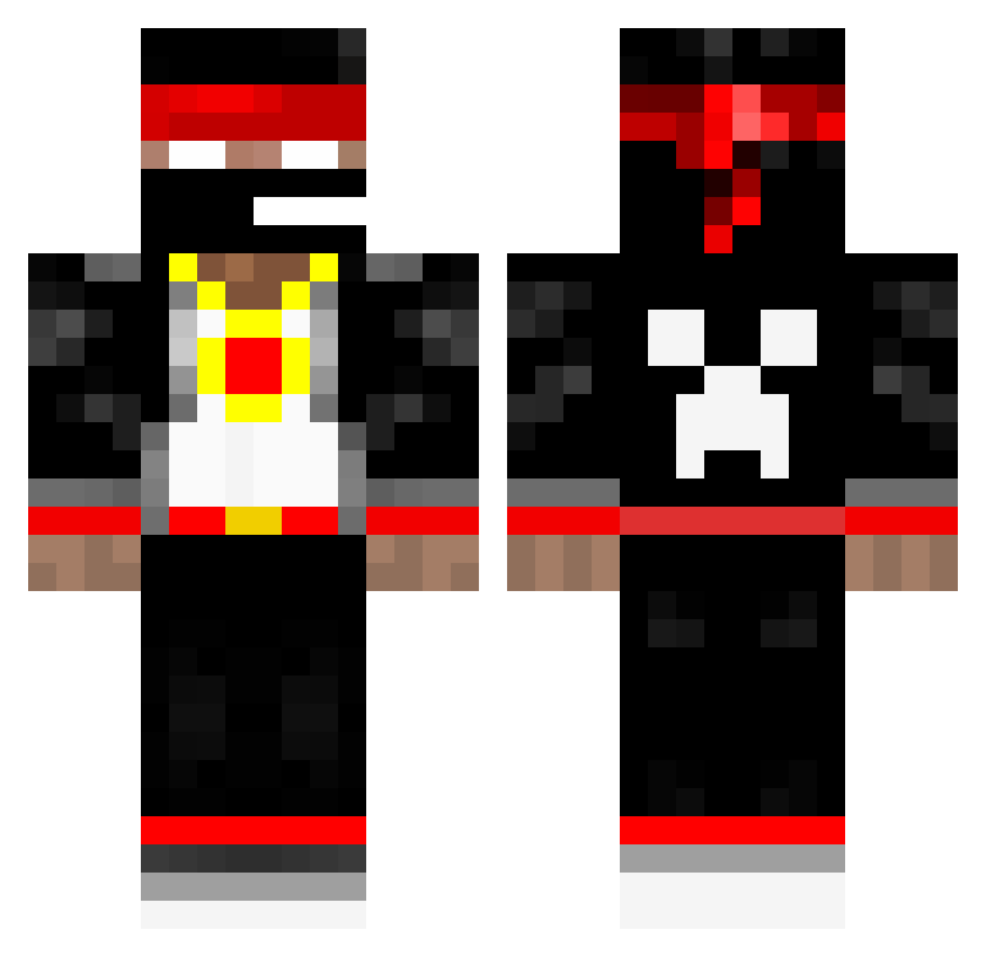 webja Minecraft skin, front and back view