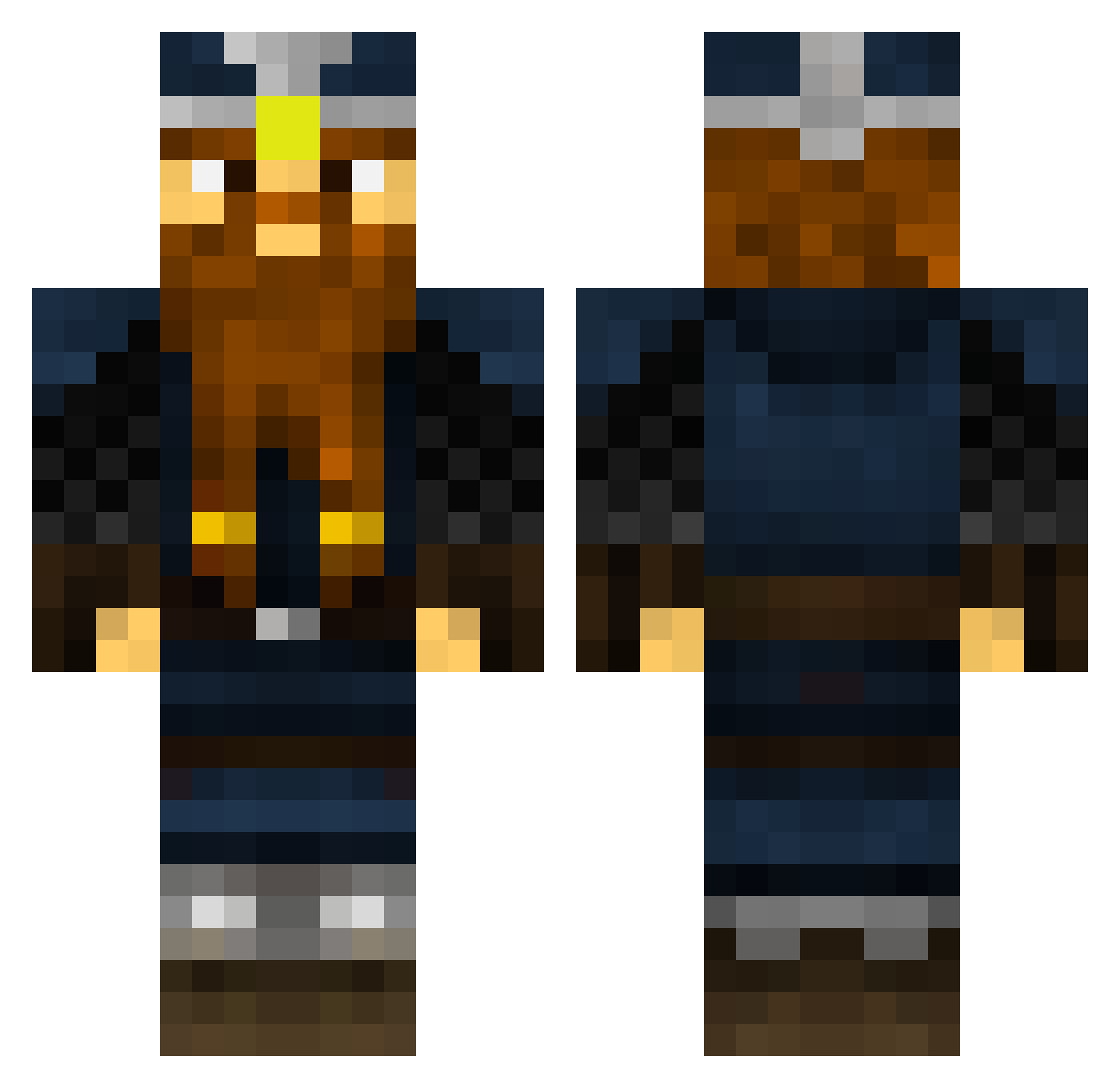 Zither Minecraft skin, front and back view
