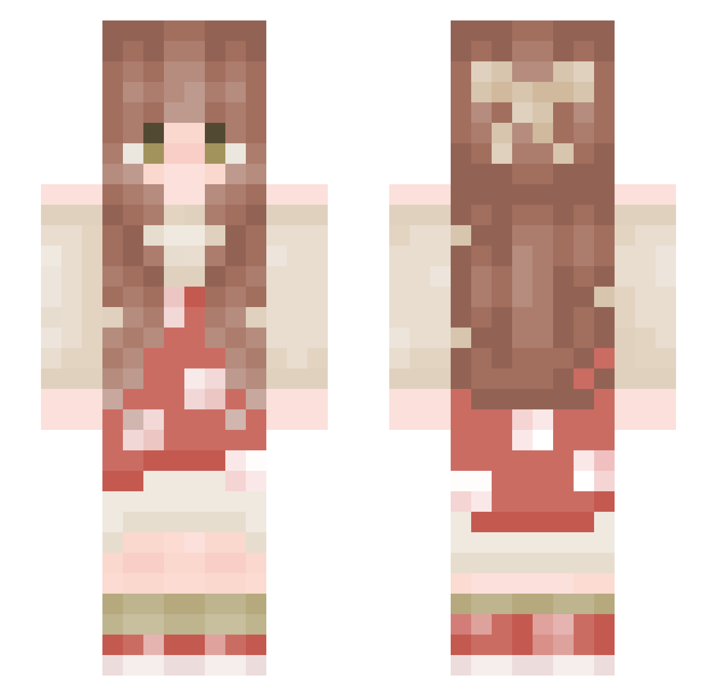 JitterCaz001 Minecraft skin, front and back view
