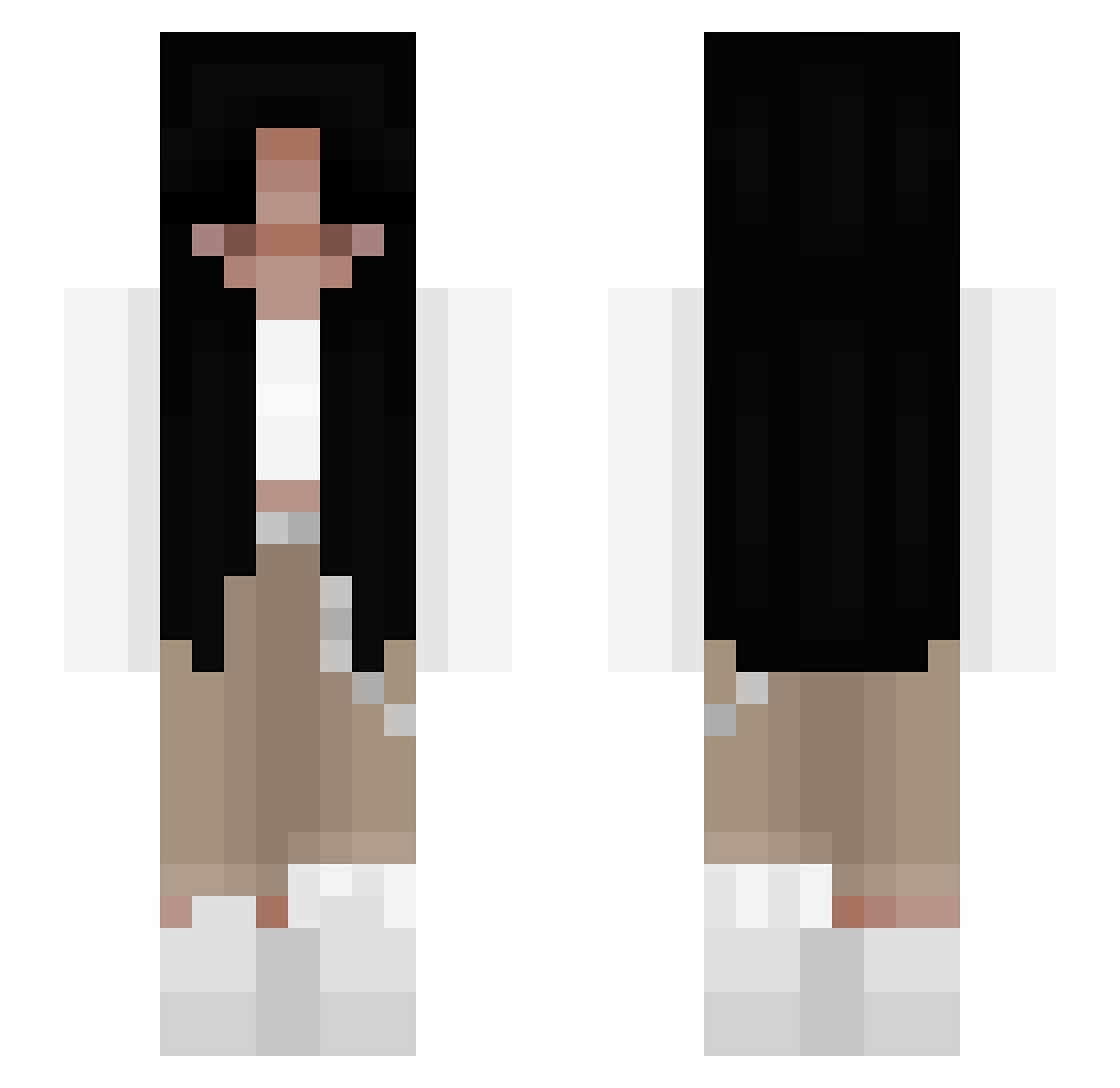 vilmaa Minecraft skin, front and back view