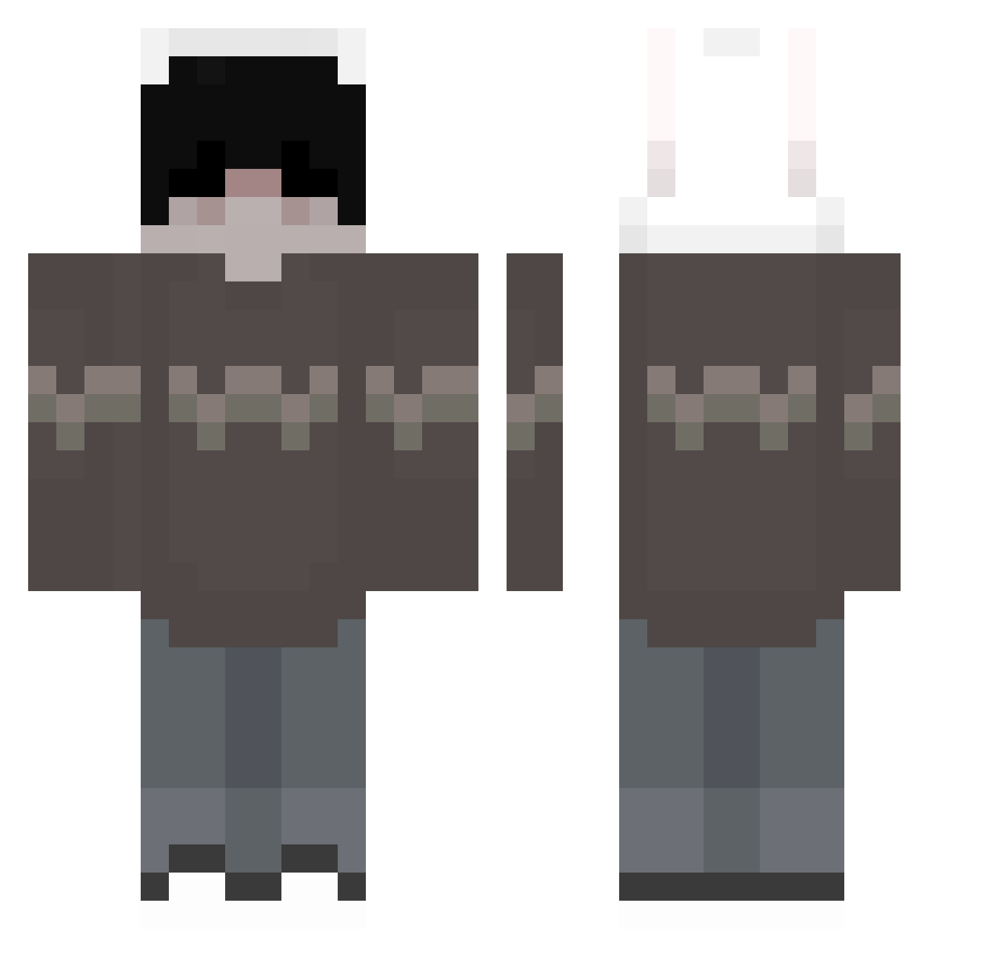 Sweet77 Minecraft skin, front and back view