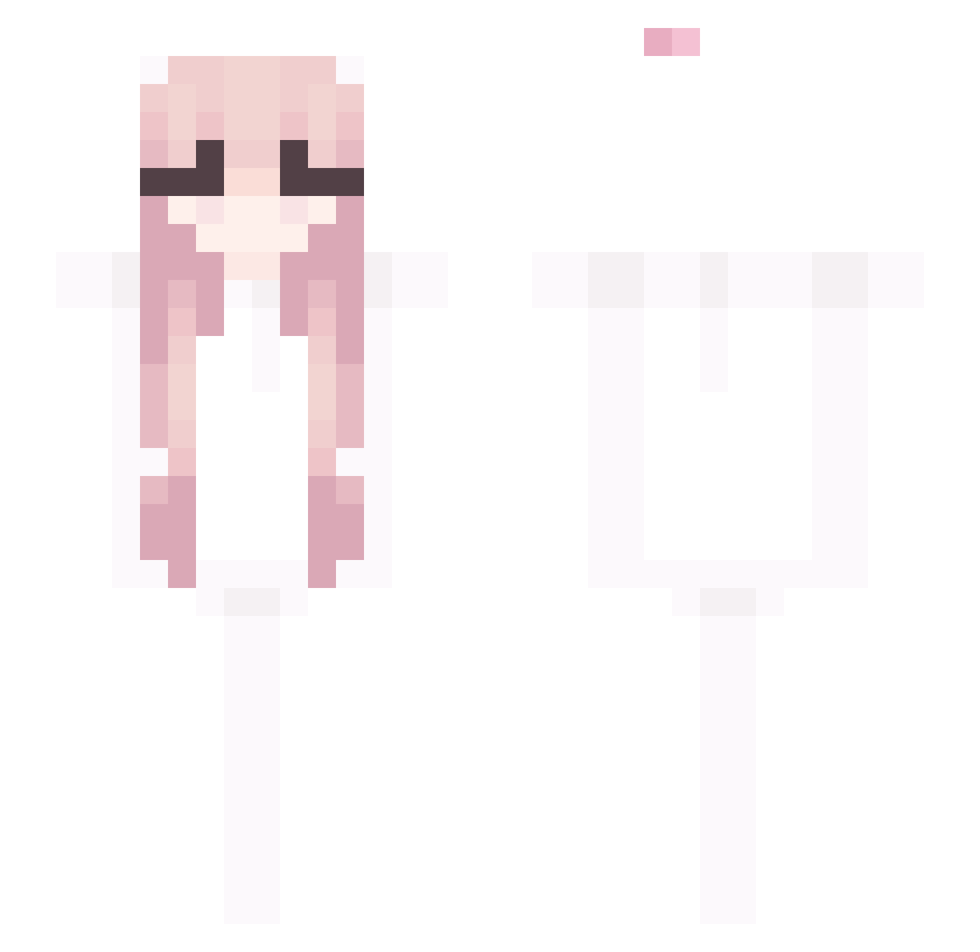blxxdzira Minecraft skin, front and back view