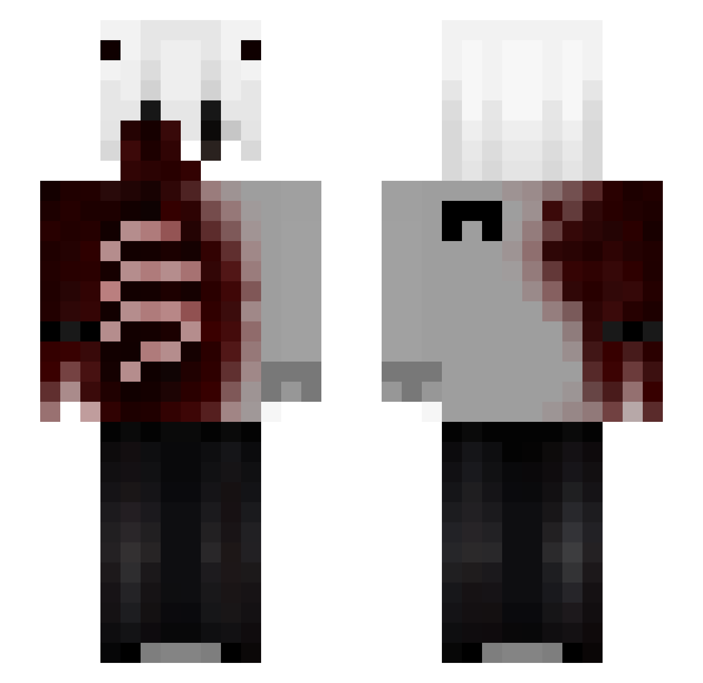 medeno7 Minecraft skin, front and back view