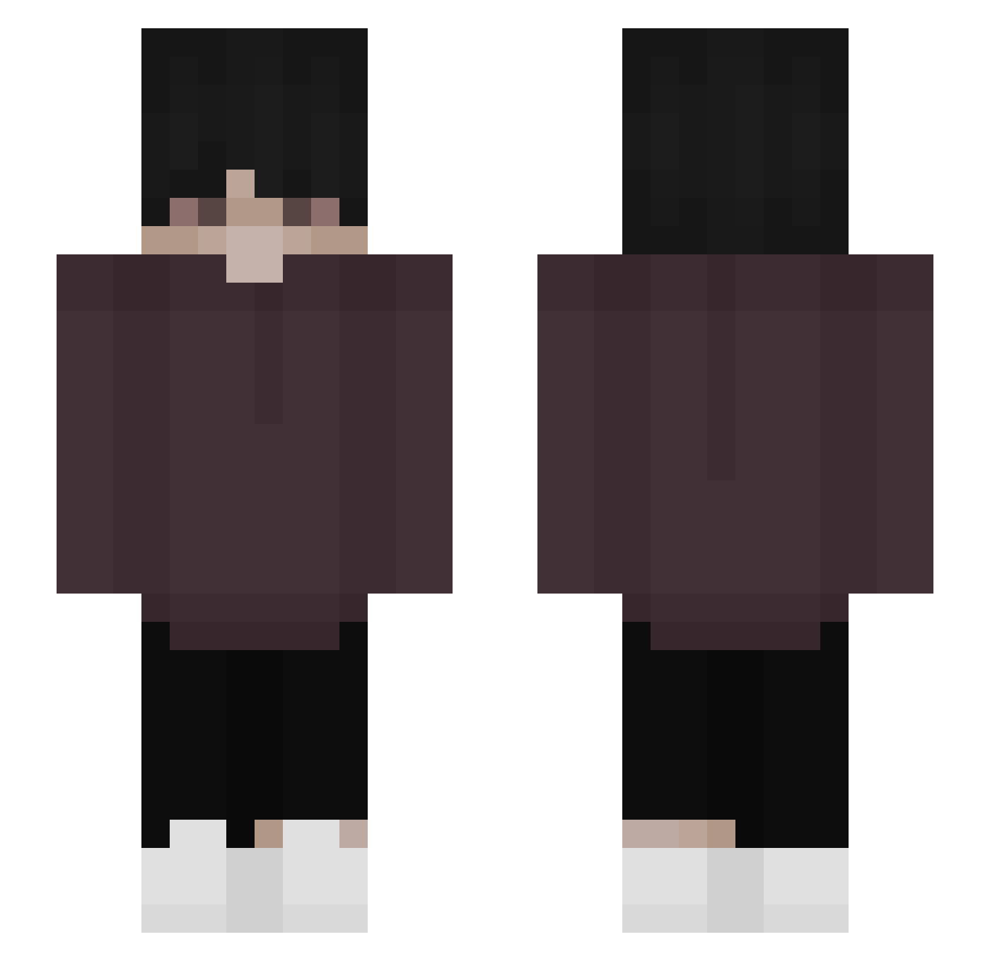 ploplayah Minecraft skin, front and back view