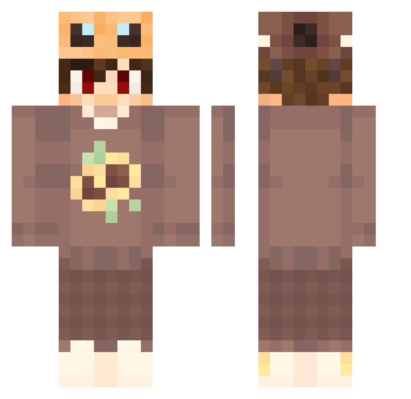 ROXXHEADS Minecraft skin, front and back view