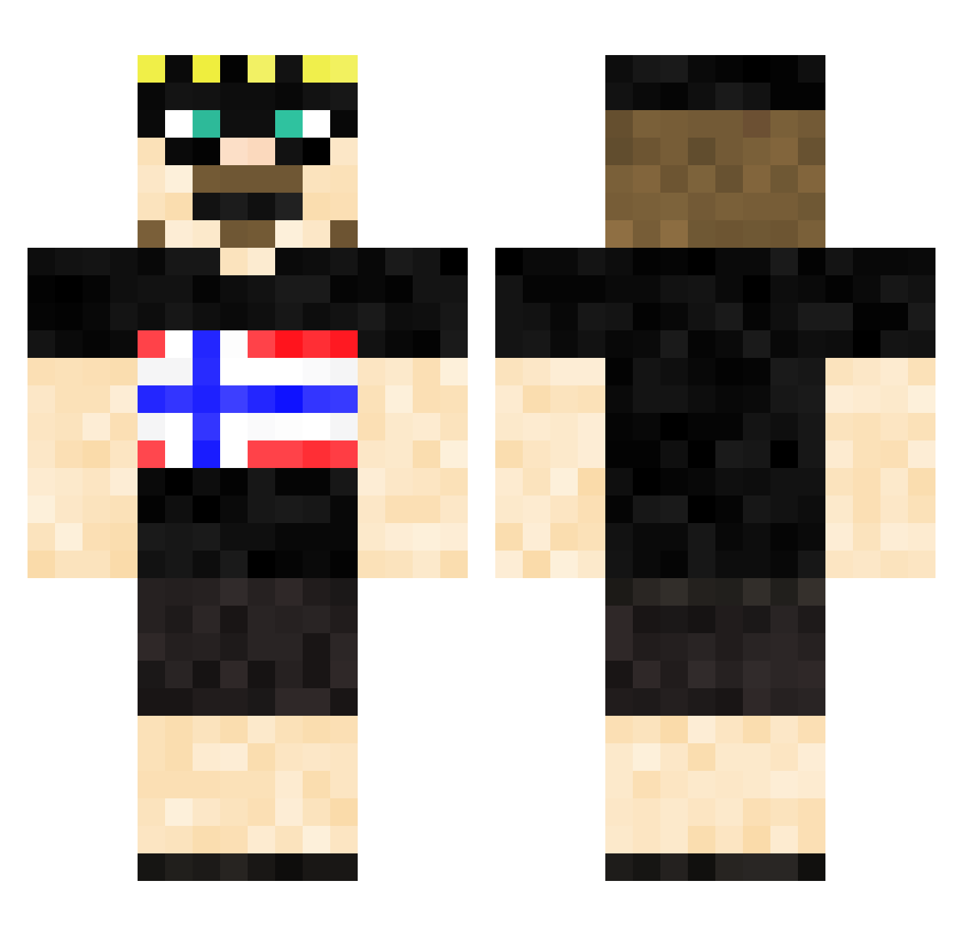 Inber Minecraft skin, front and back view