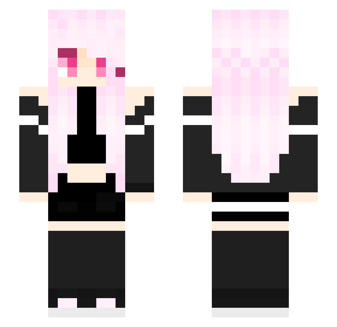 Senvaloz Minecraft skin, front and back view